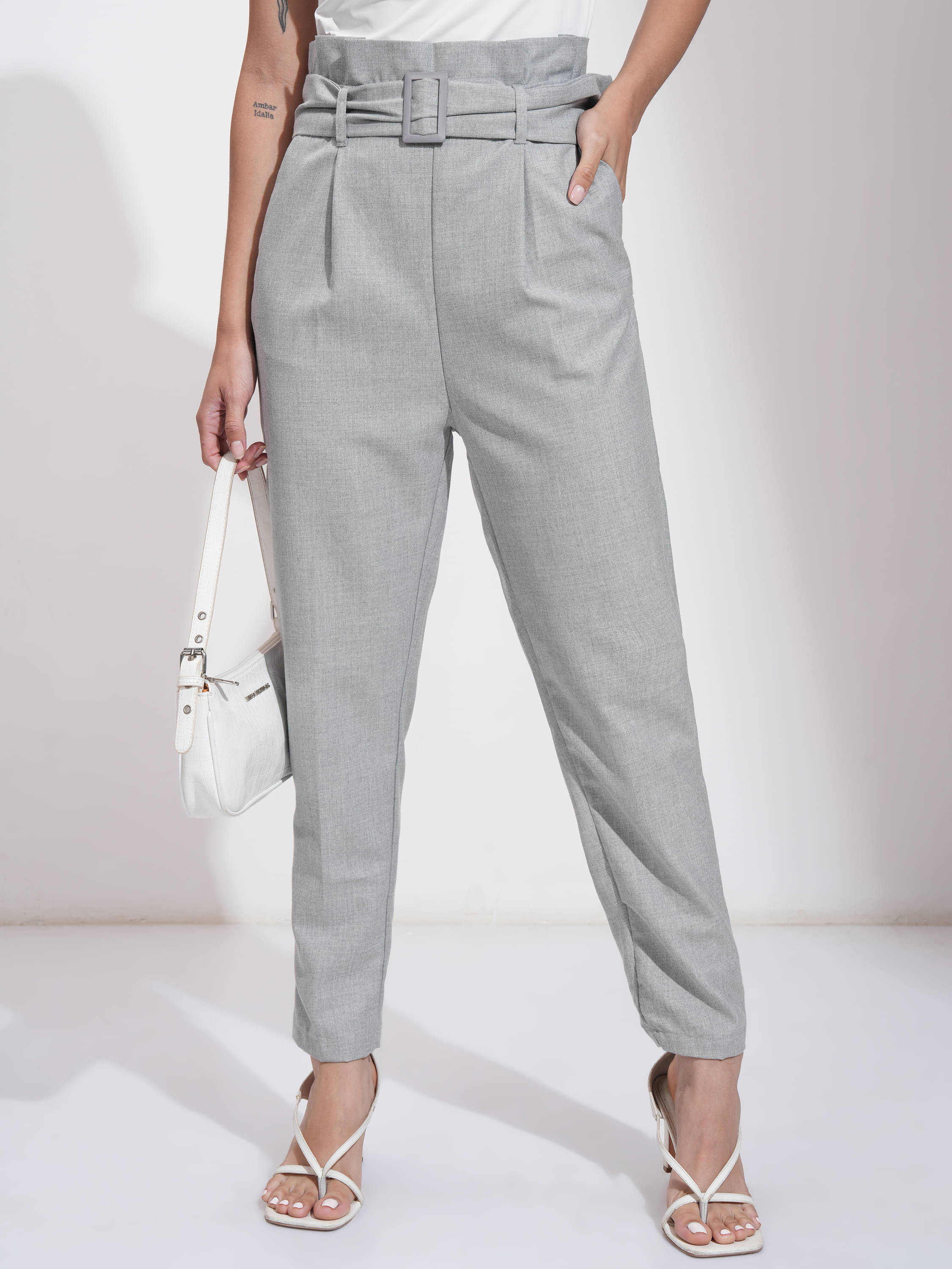     			Tokyo Talkies Women Polyester Cargos Trousers ( Grey )