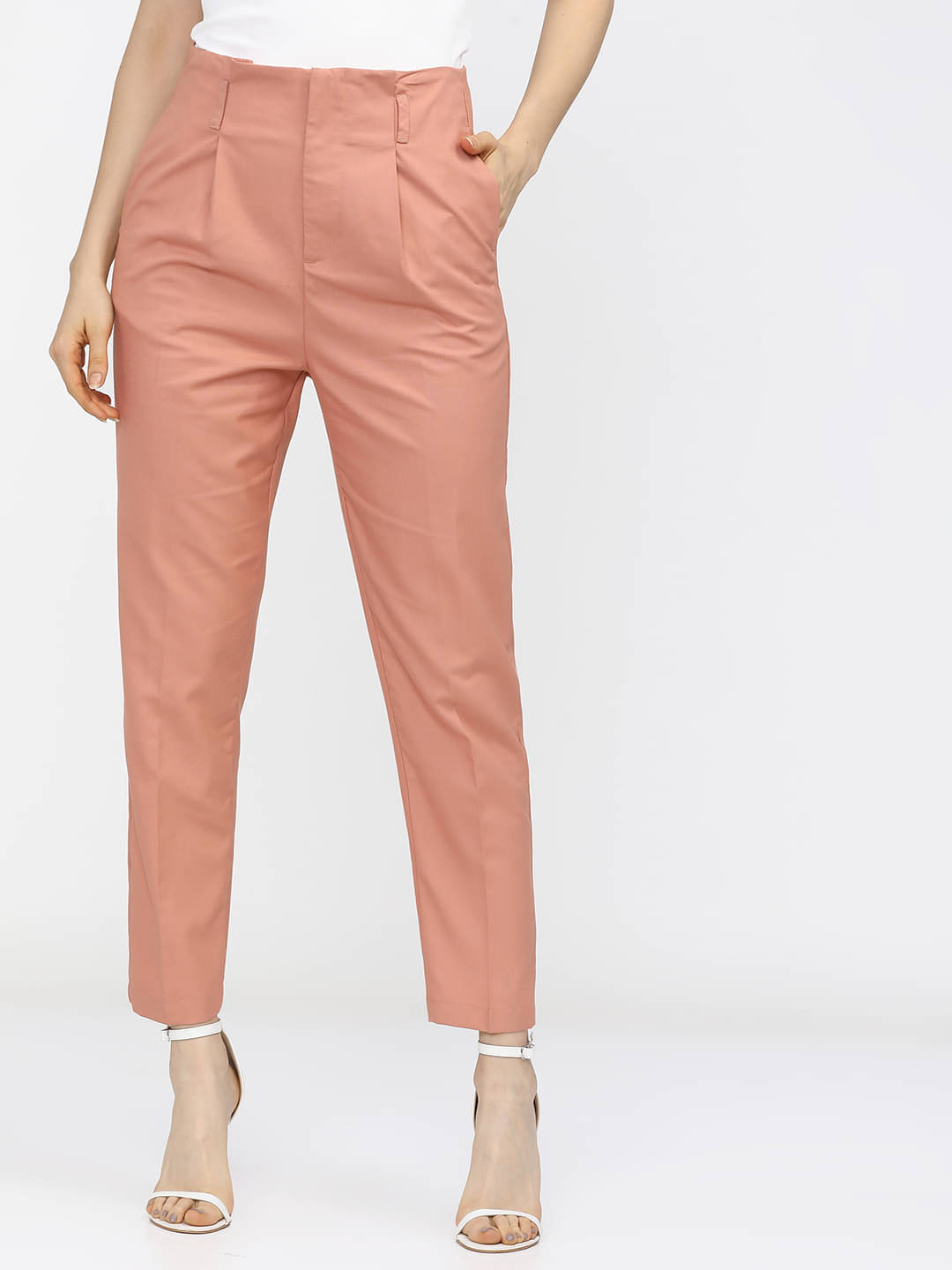     			Tokyo Talkies Women Polyester Casual Trousers ( Orange )