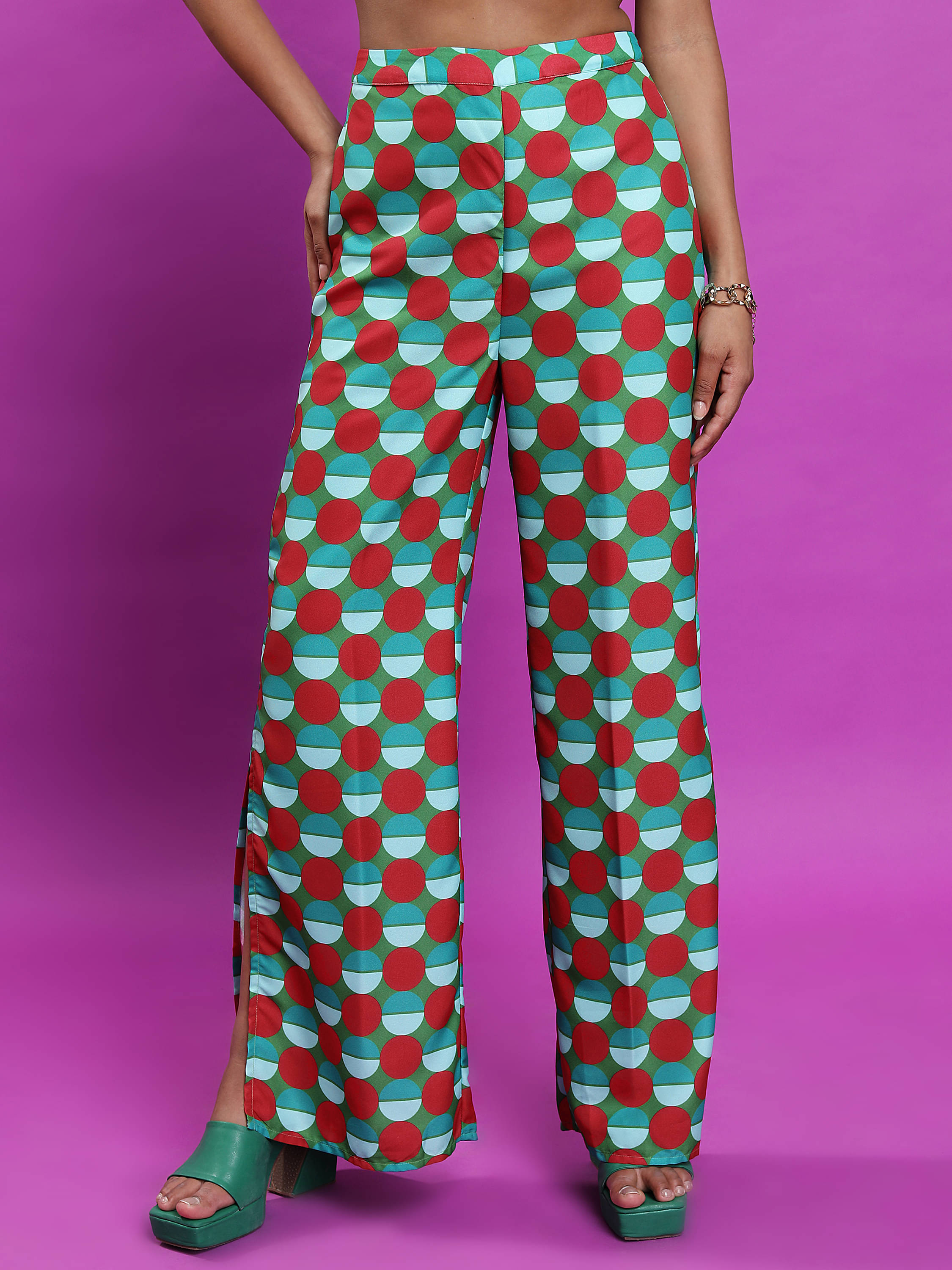 Tokyo Talkies Women Polyester Casual Trousers ( Multicolor ) Tokyo Talkies Women Polyester Casual Trousers ( Multicolor )