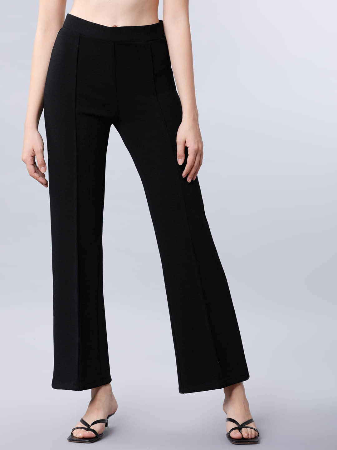     			Tokyo Talkies Women Polyester Casual Trousers ( Black )