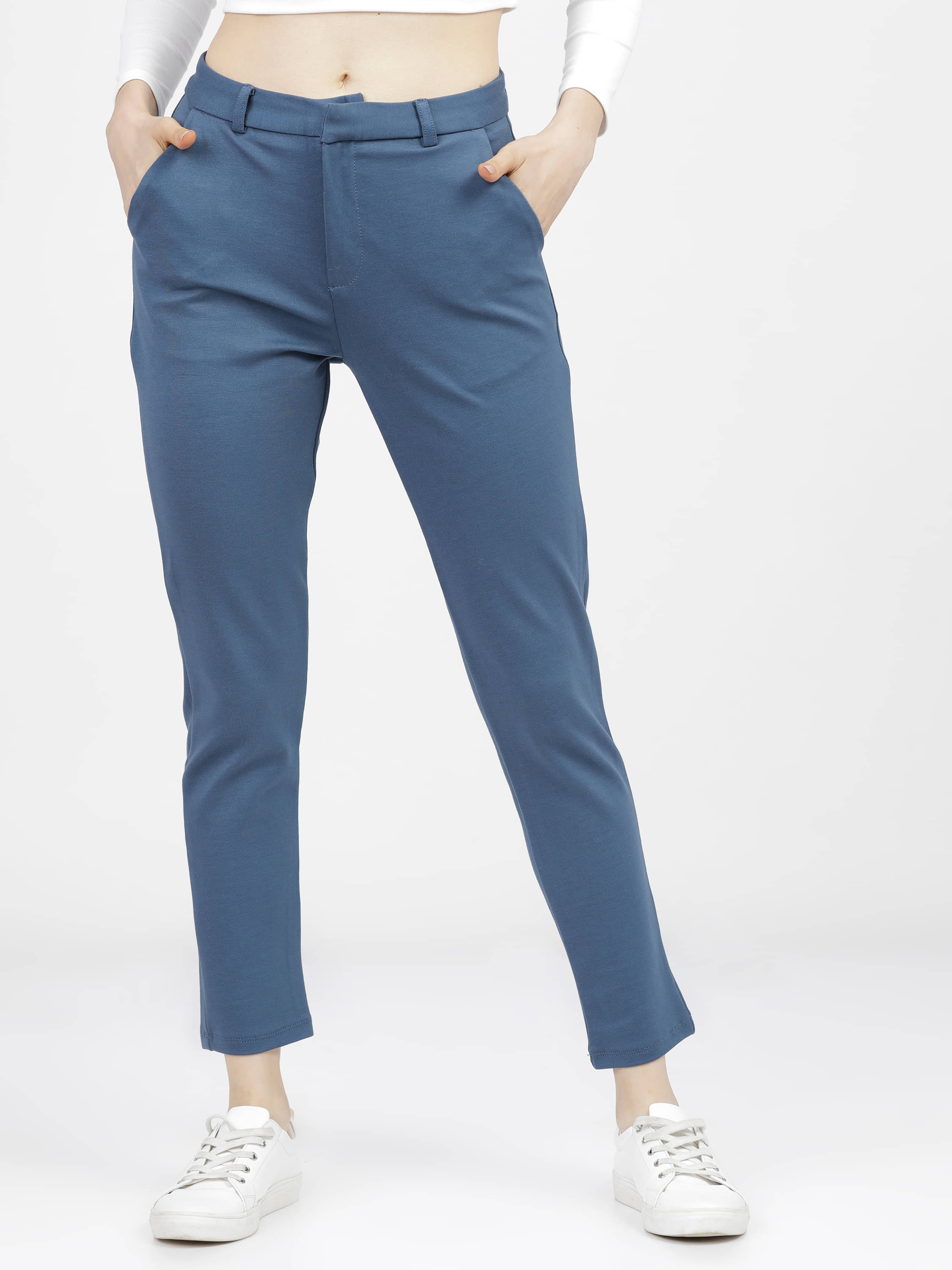     			Tokyo Talkies Women Viscose Casual Trousers ( Blue )