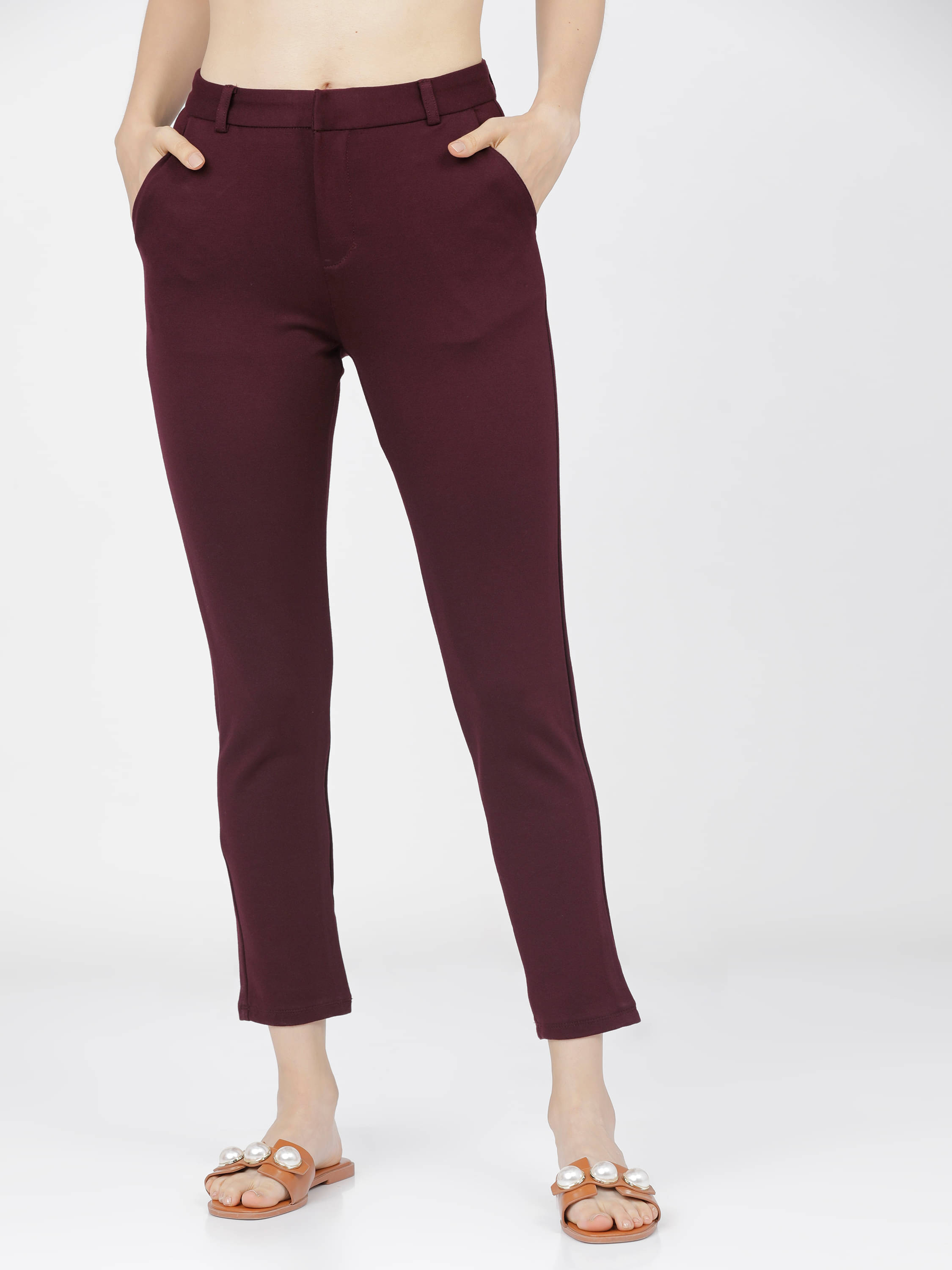     			Tokyo Talkies Women Viscose Casual Trousers ( Purple )