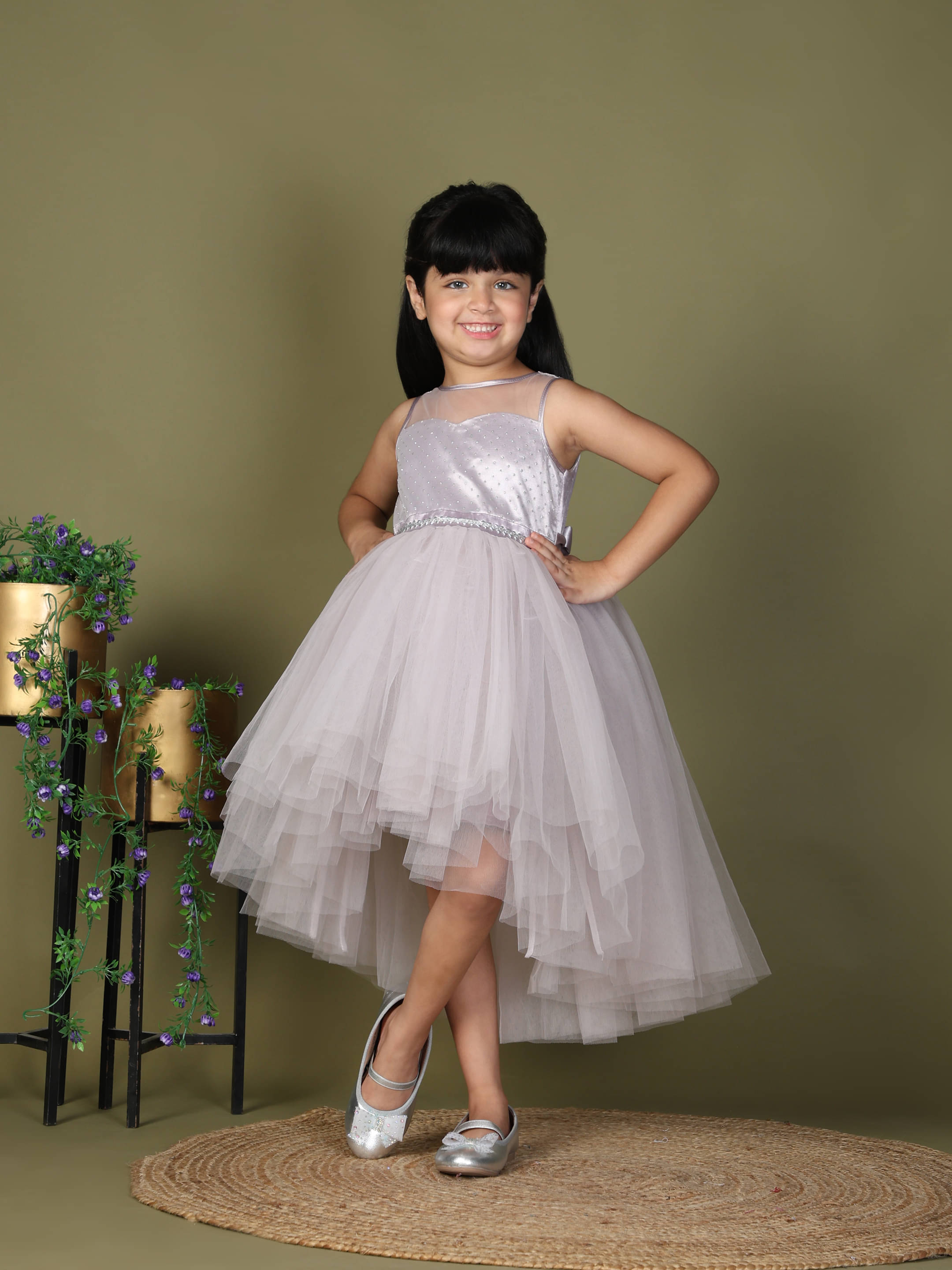     			Toy Balloon Kids Net Dress For Baby Girls ( Pack of 1 , Lavender )