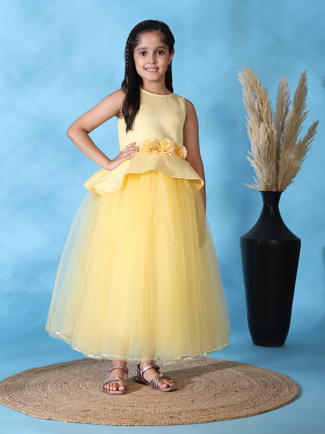 Toy Balloon Kids Net Gown For Girls ( Pack of 1 , Yellow ) Toy Balloon Kids Net Gown For Girls ( Pack of 1 , Yellow )