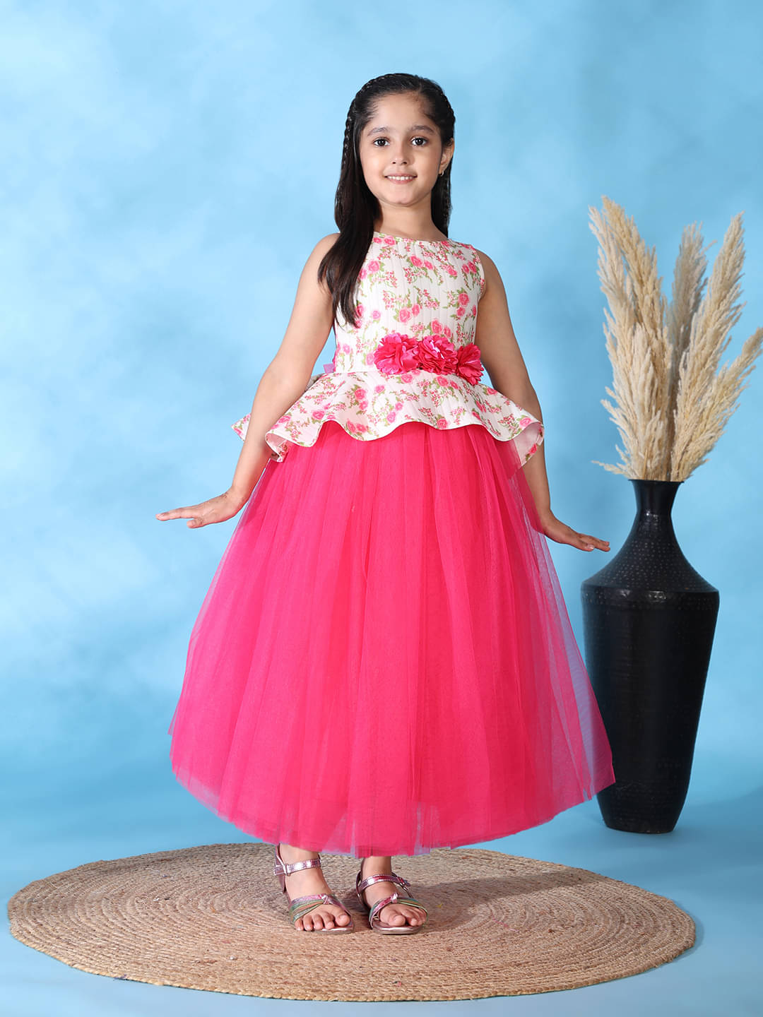     			Toy Balloon Kids Net Gown For Girls ( Pack of 1 , Pink )