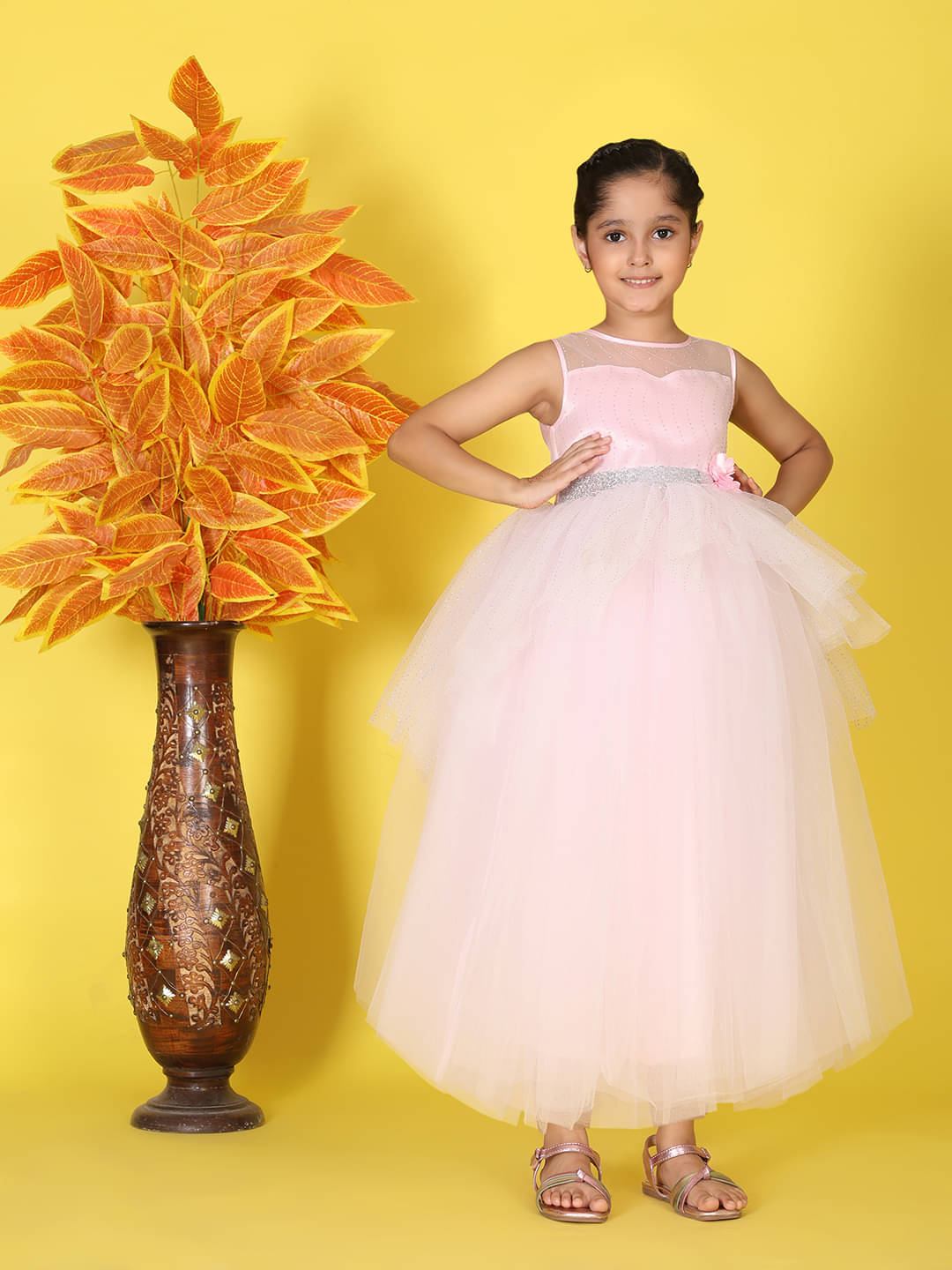     			Toy Balloon Kids Net Gown For Baby Girls ( Pack of 1 , Light Pink )