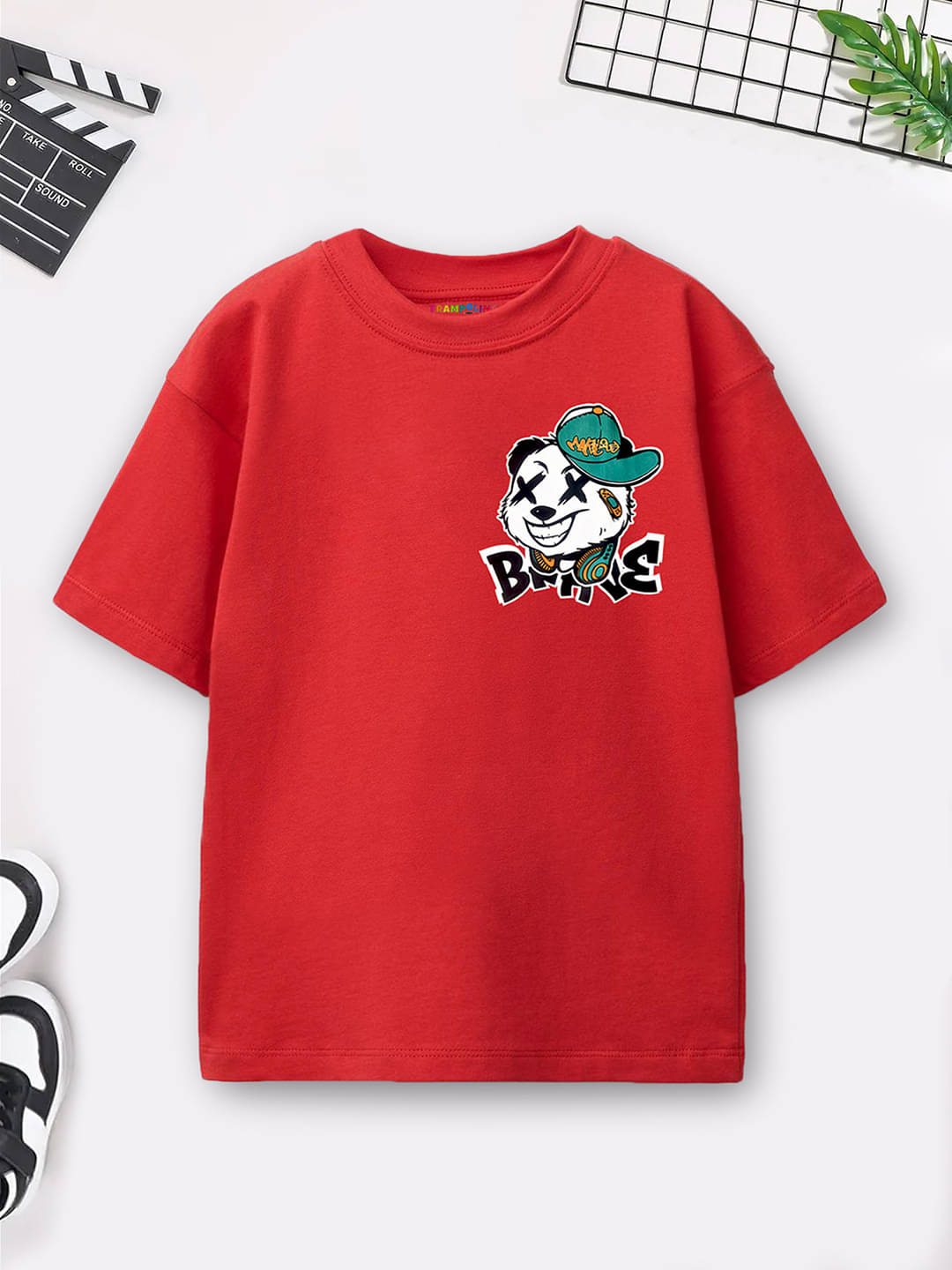     			Trampoline Pack of 1 Boys & Girls Cotton T-Shirt ( Red )