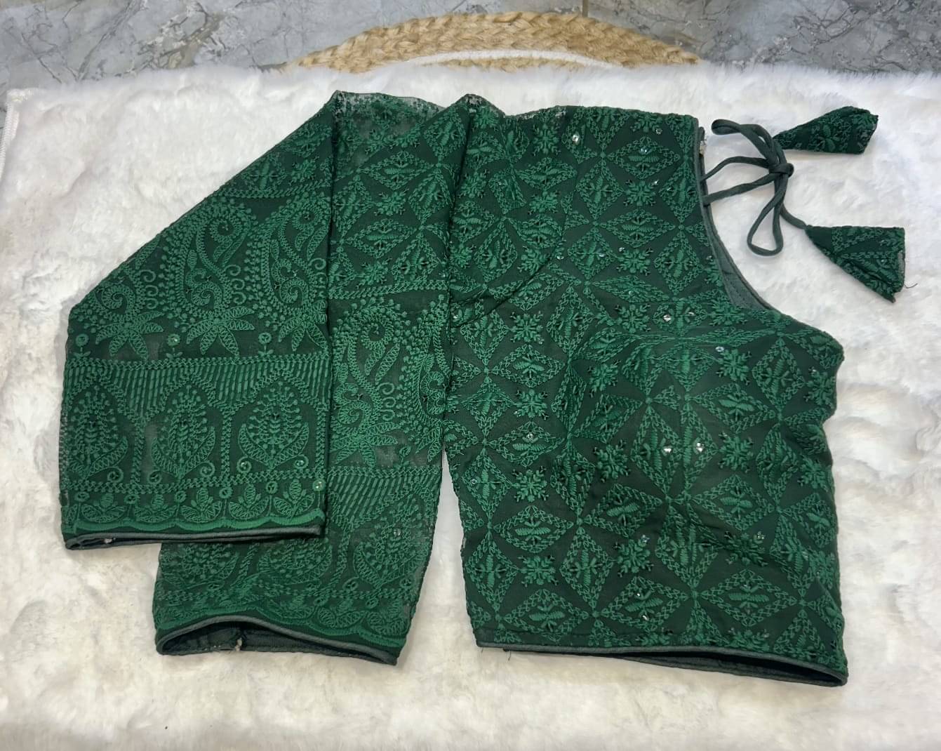     			Trandtide Green Readymade with Pad Georgette Women's Blouse ( Pack of 1 )
