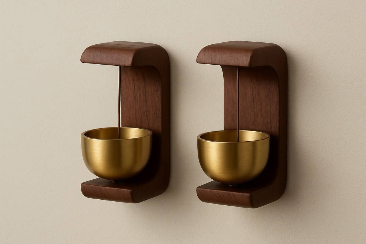UK Enterprise 2psc wallnut Wooden Door Chime & bell Bamboo Rod Indoor Windchime Pack of 2 UK Enterprise 2psc wallnut Wooden Door Chime & bell Bamboo Rod Indoor Windchime Pack of 2