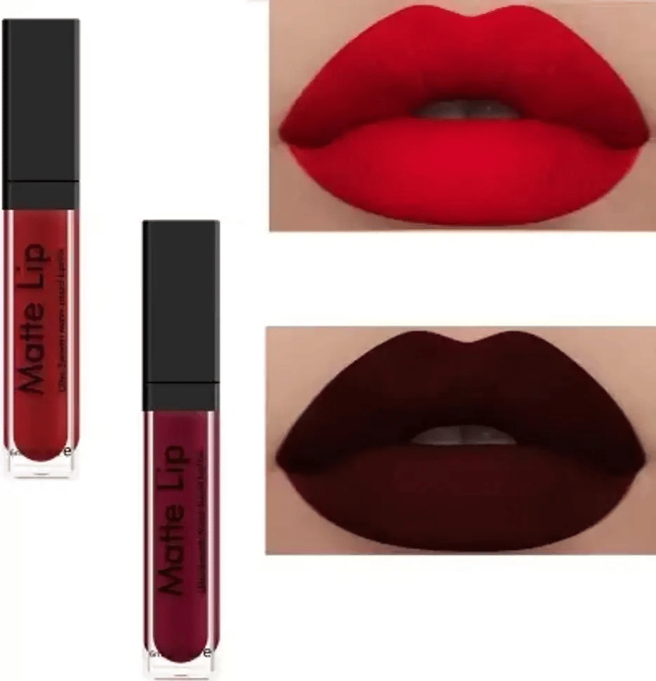     			Venus Traders Maroon,Red Matte Long Lasting Liquid Lipstick ( Pack of 2 )