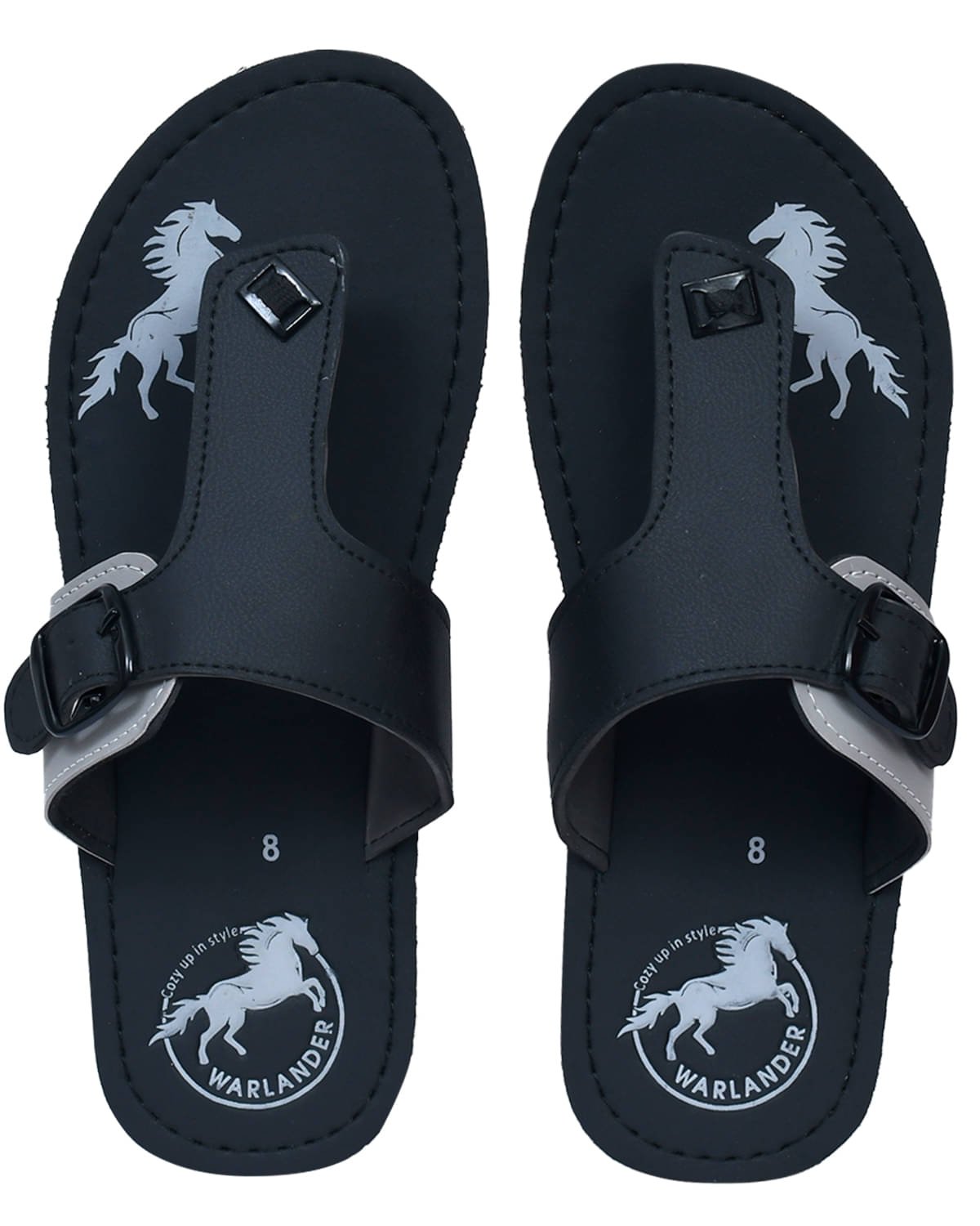     			WARLANDER Black Men's Slide Flip Flop
