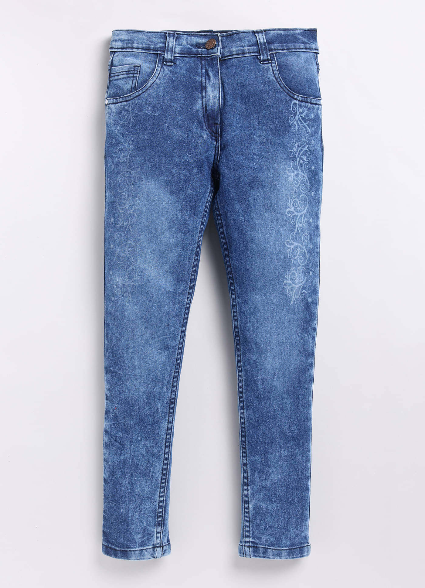     			ZAB Girls Denim Jeans ( Pack of 1 , Blue )