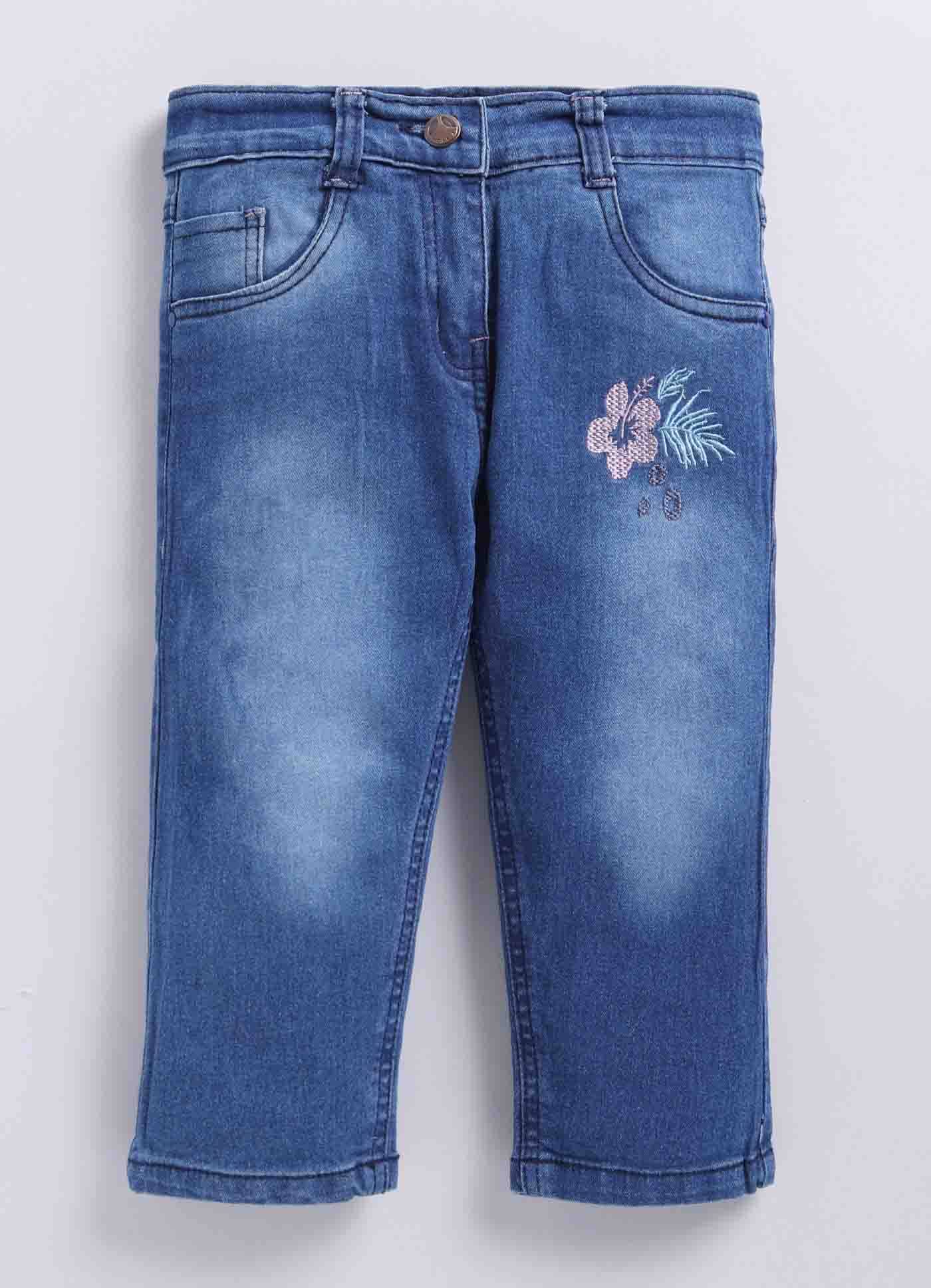     			ZAB Girls Denim Jeans ( Pack of 1 , Blue )
