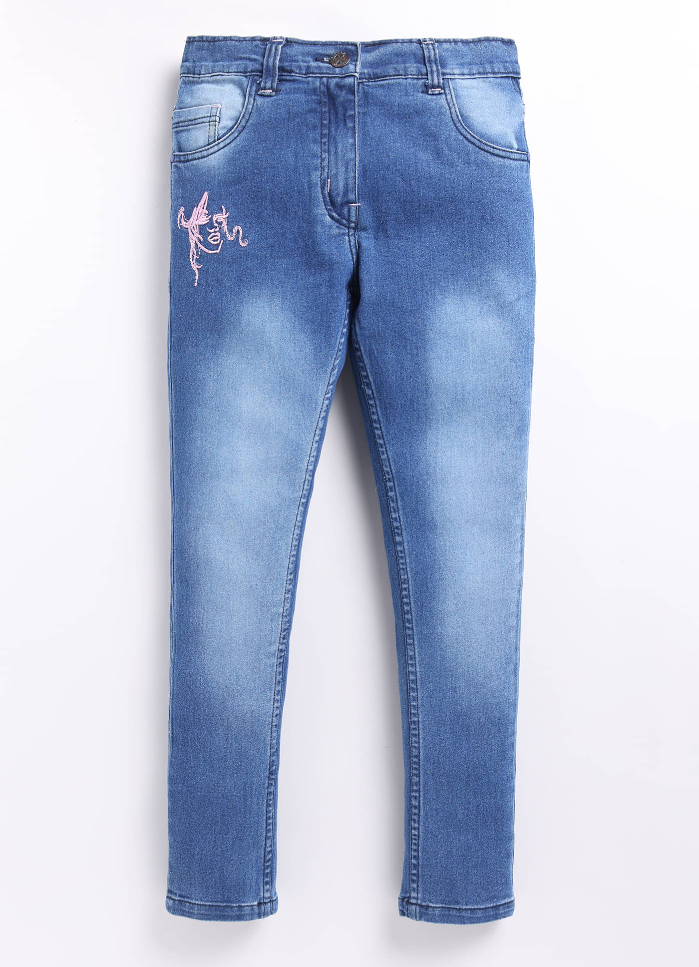     			ZAB Girls Denim Jeans ( Pack of 1 , Blue )