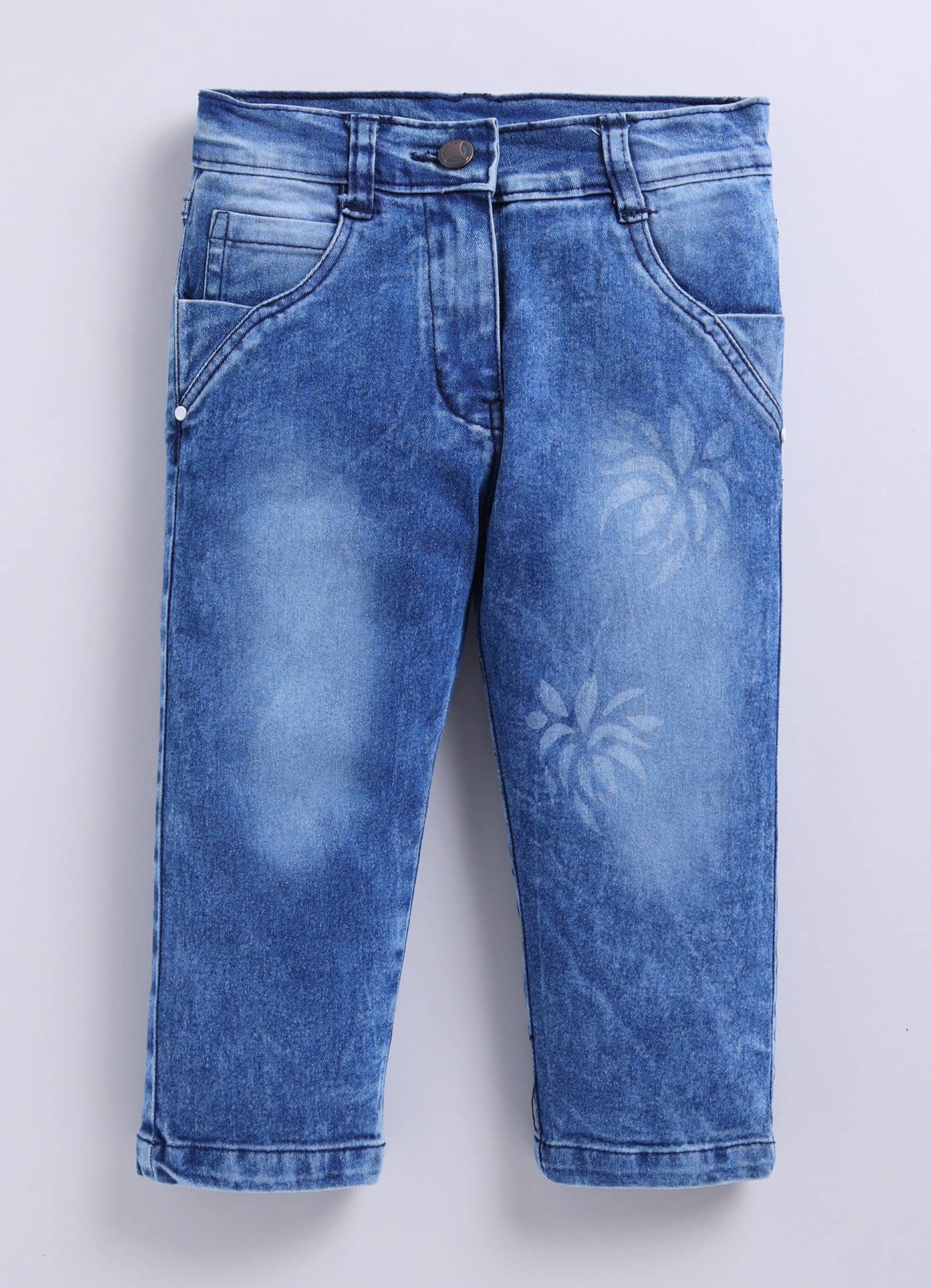     			ZAB Girls Denim Jeans ( Pack of 1 , Blue )
