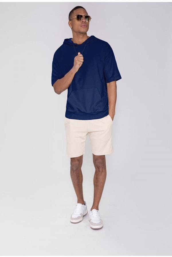     			eddicted Men Cotton Oversized Fit Solid T-Shirt ( Navy Blue )