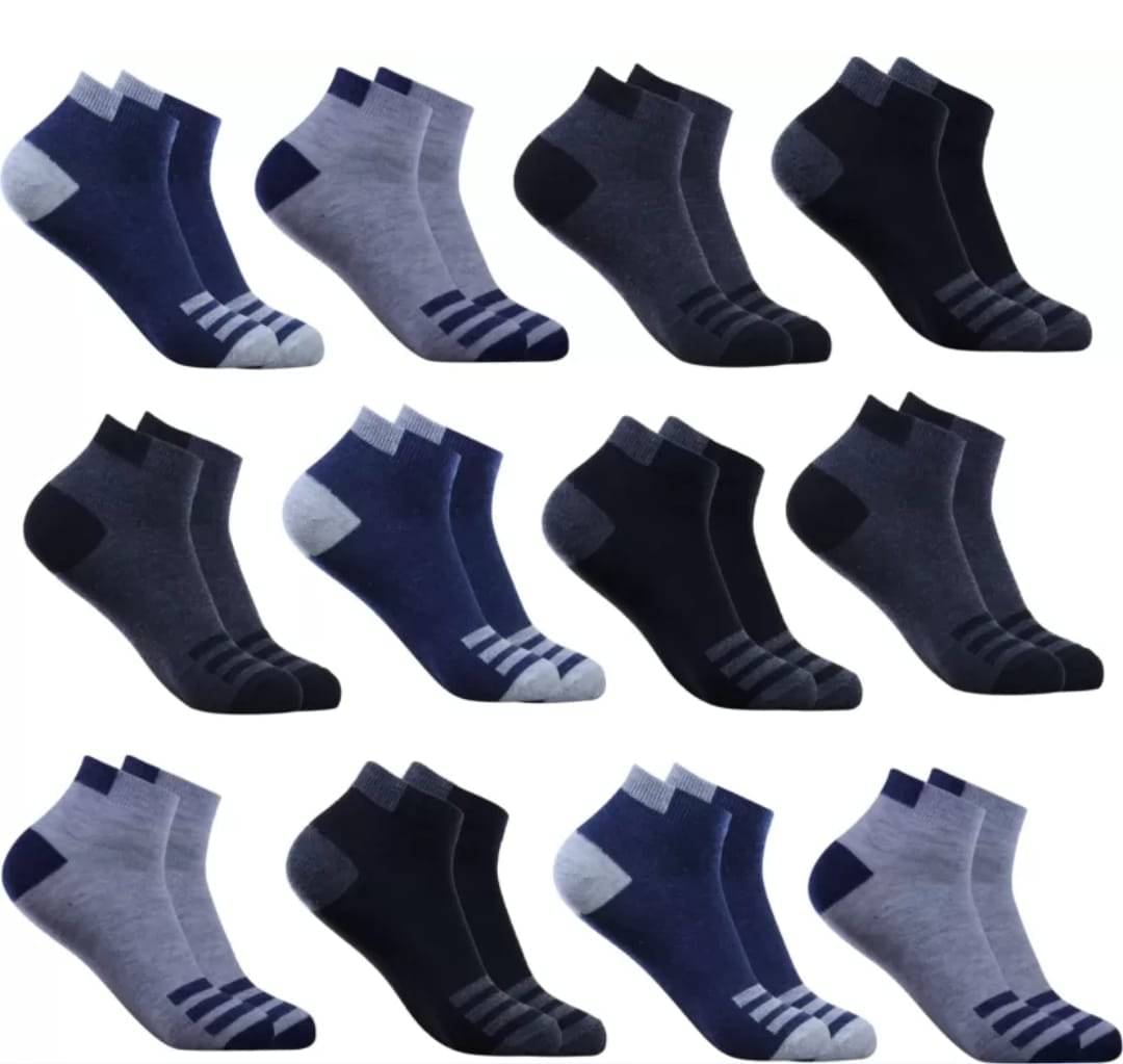 finzer Pack of 12 Men's Cotton Ankle Length Socks ( Multicolor ) finzer Pack of 12 Men's Cotton Ankle Length Socks ( Multicolor )