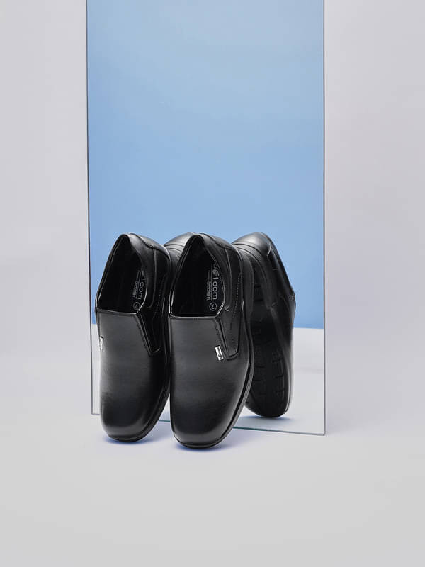     			Action Black Men's Slip On Formal Shoes