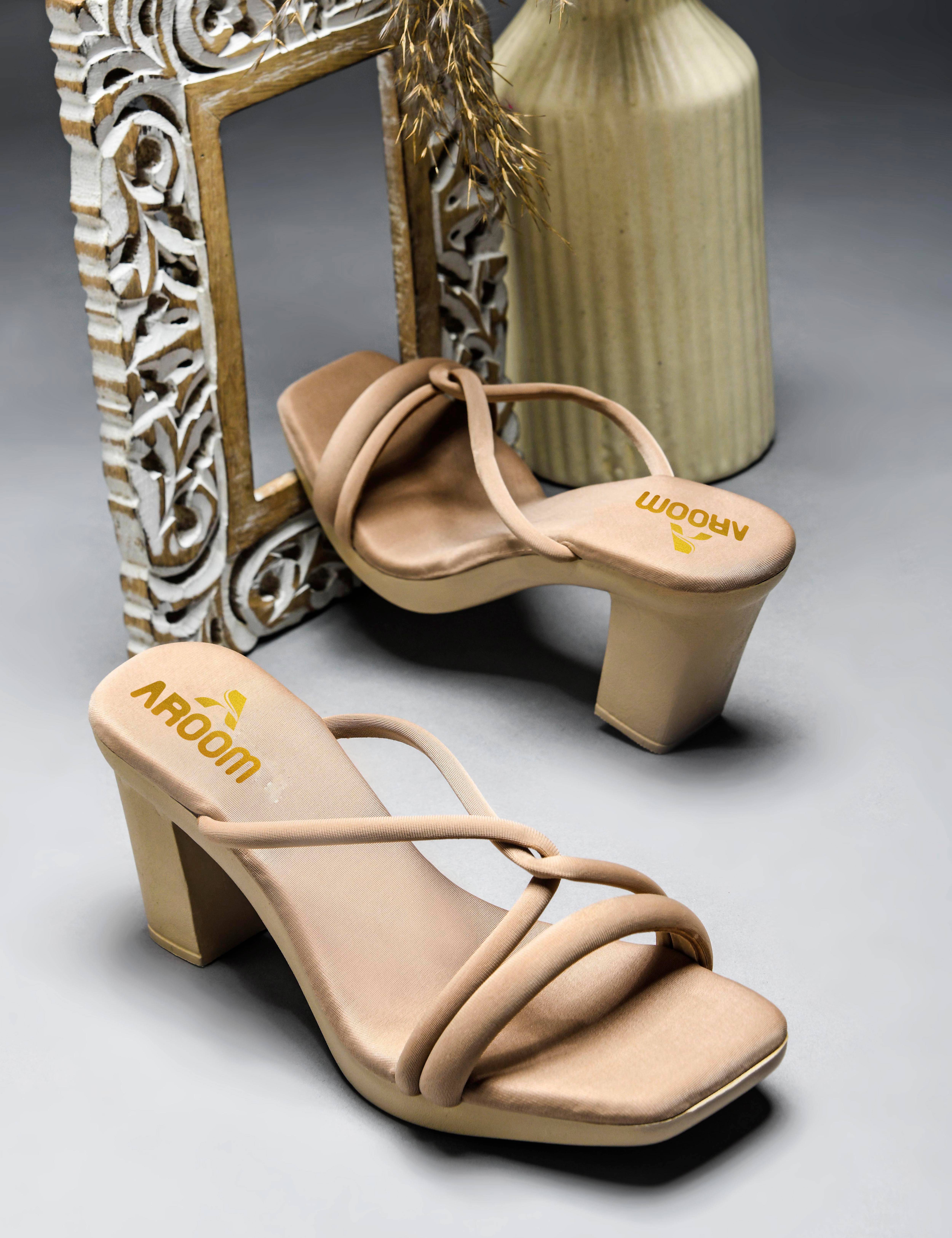 Aroom Beige Women's Sandal Heels Aroom Beige Women's Sandal Heels