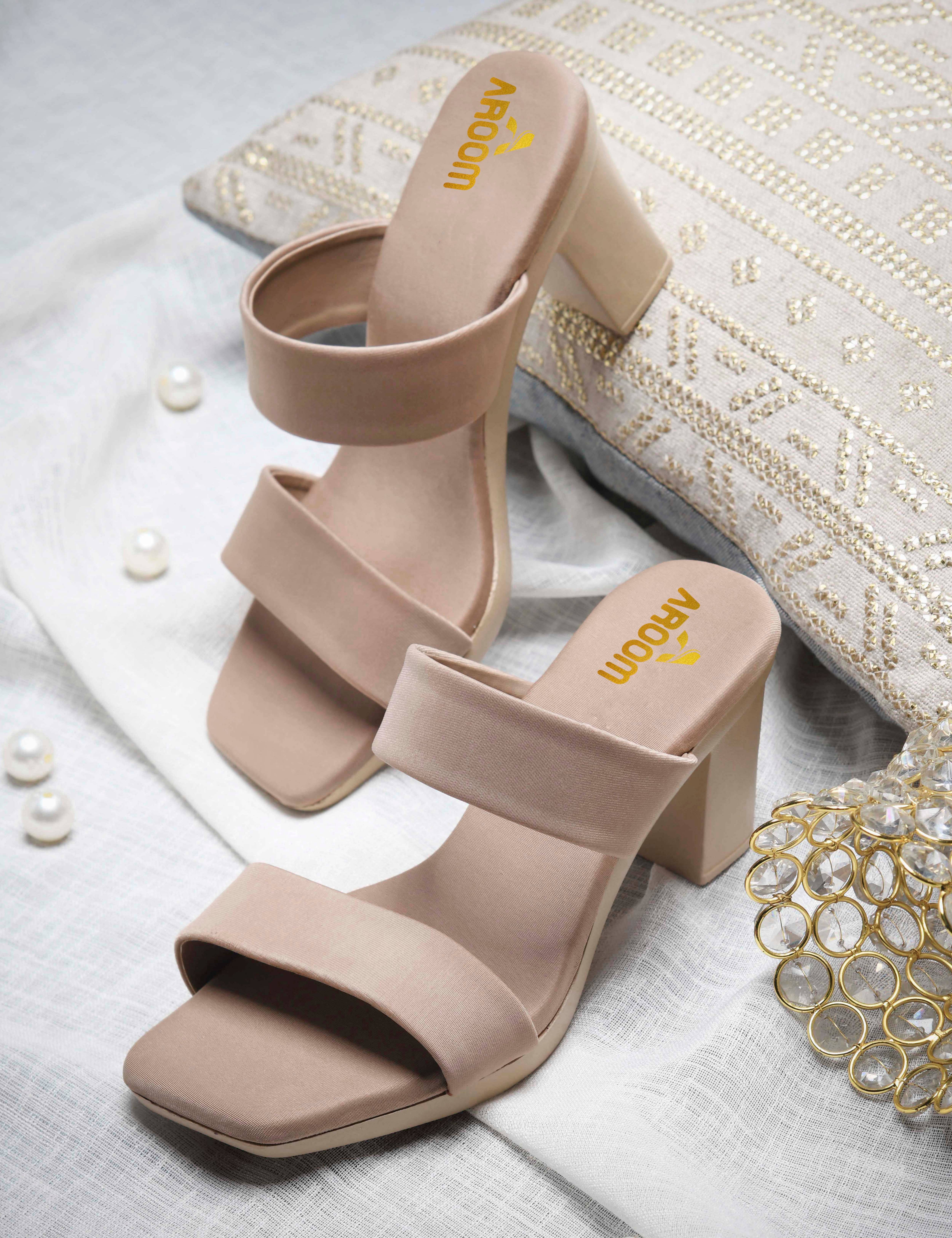 Aroom Beige Women's Sandal Heels Aroom Beige Women's Sandal Heels