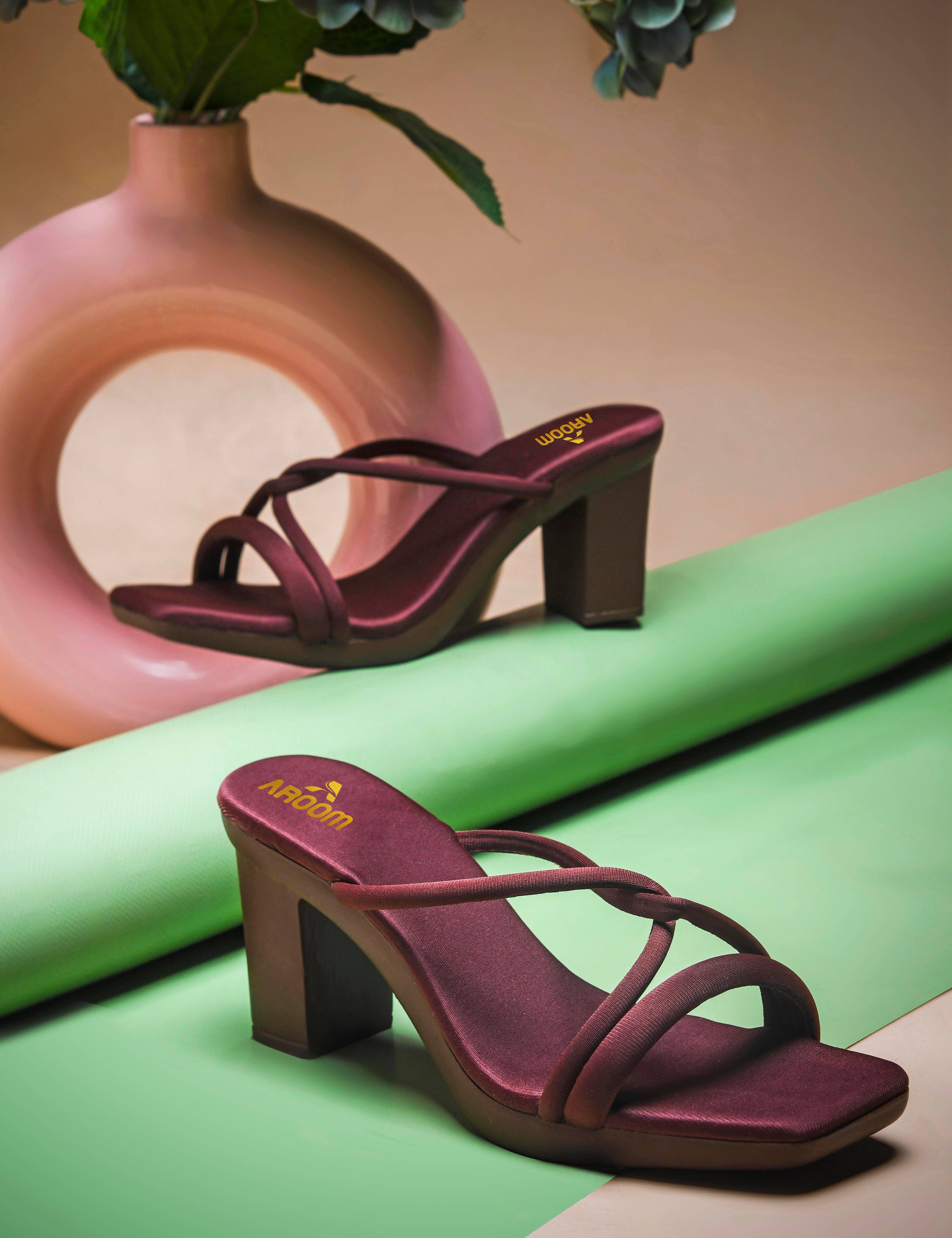     			Aroom Maroon Women's Sandal Heels