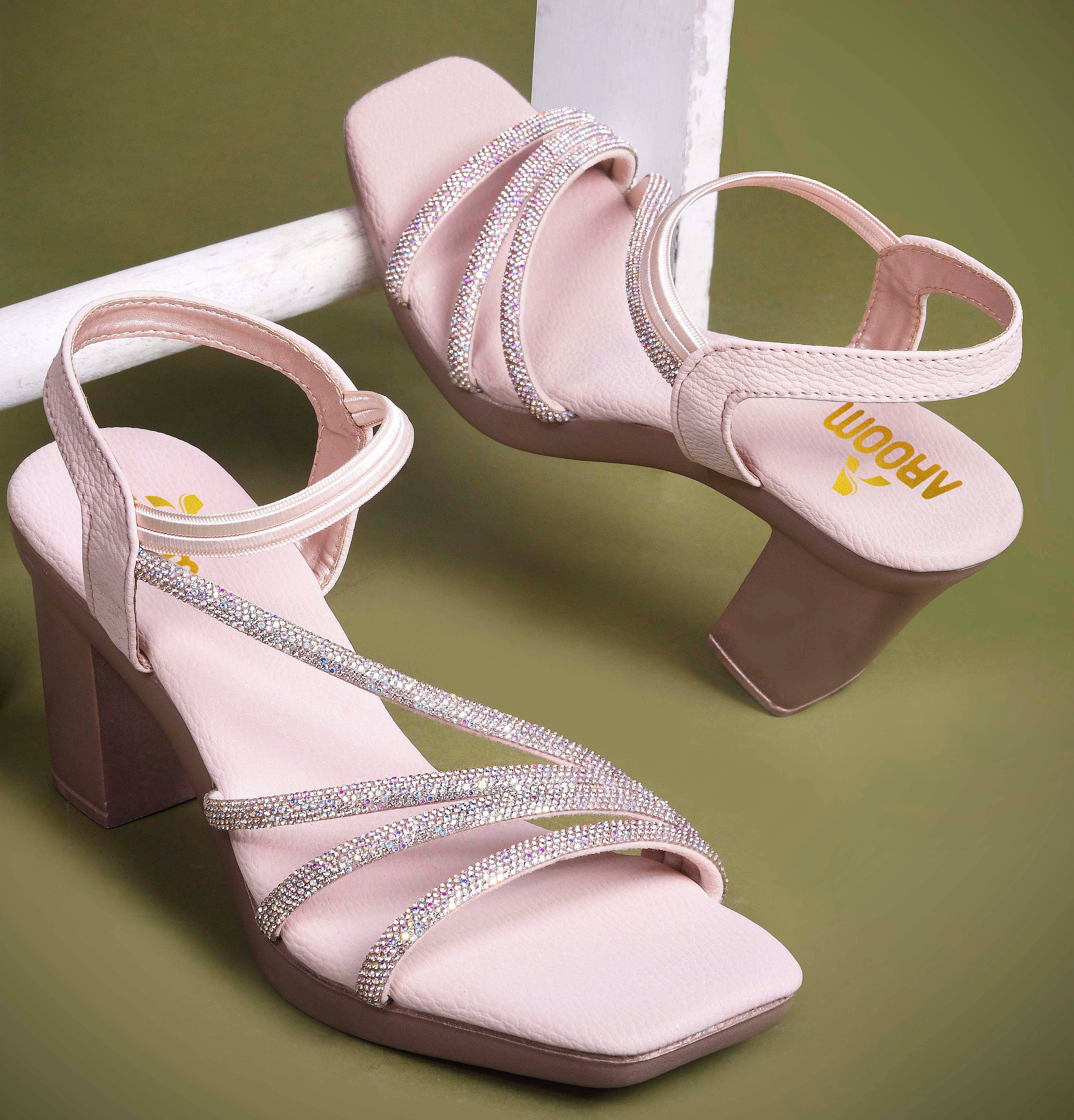     			Aroom Peach Women's Sandal Heels