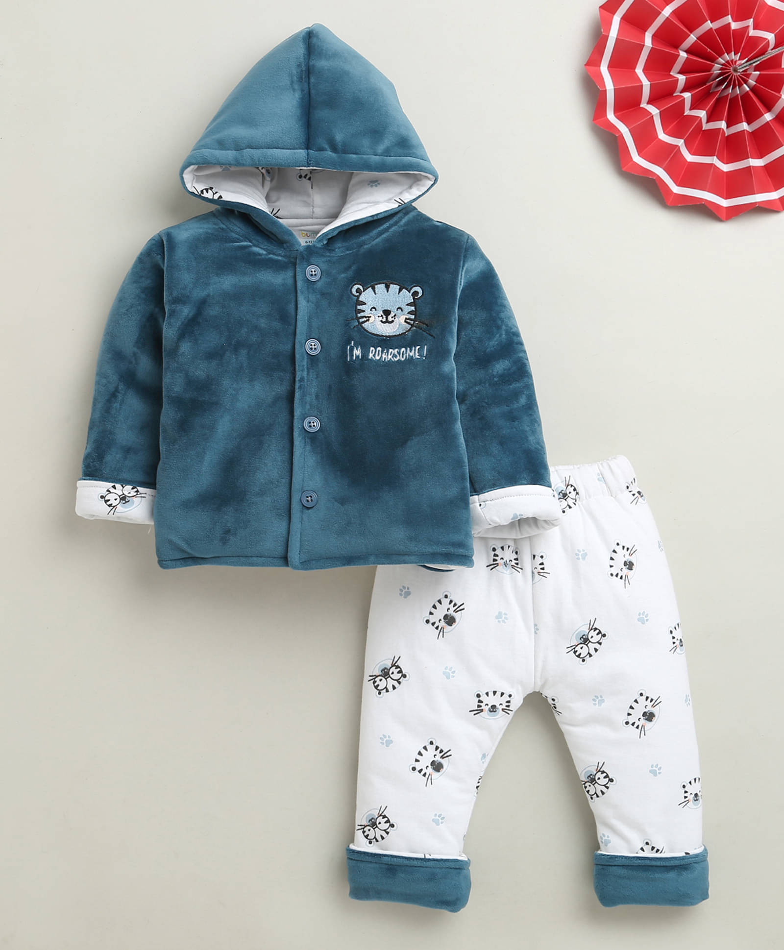     			BUMZEE Pack of 1 Baby Boys Cotton Blend Sweatshirt & Jogger Set ( Navy Blue )