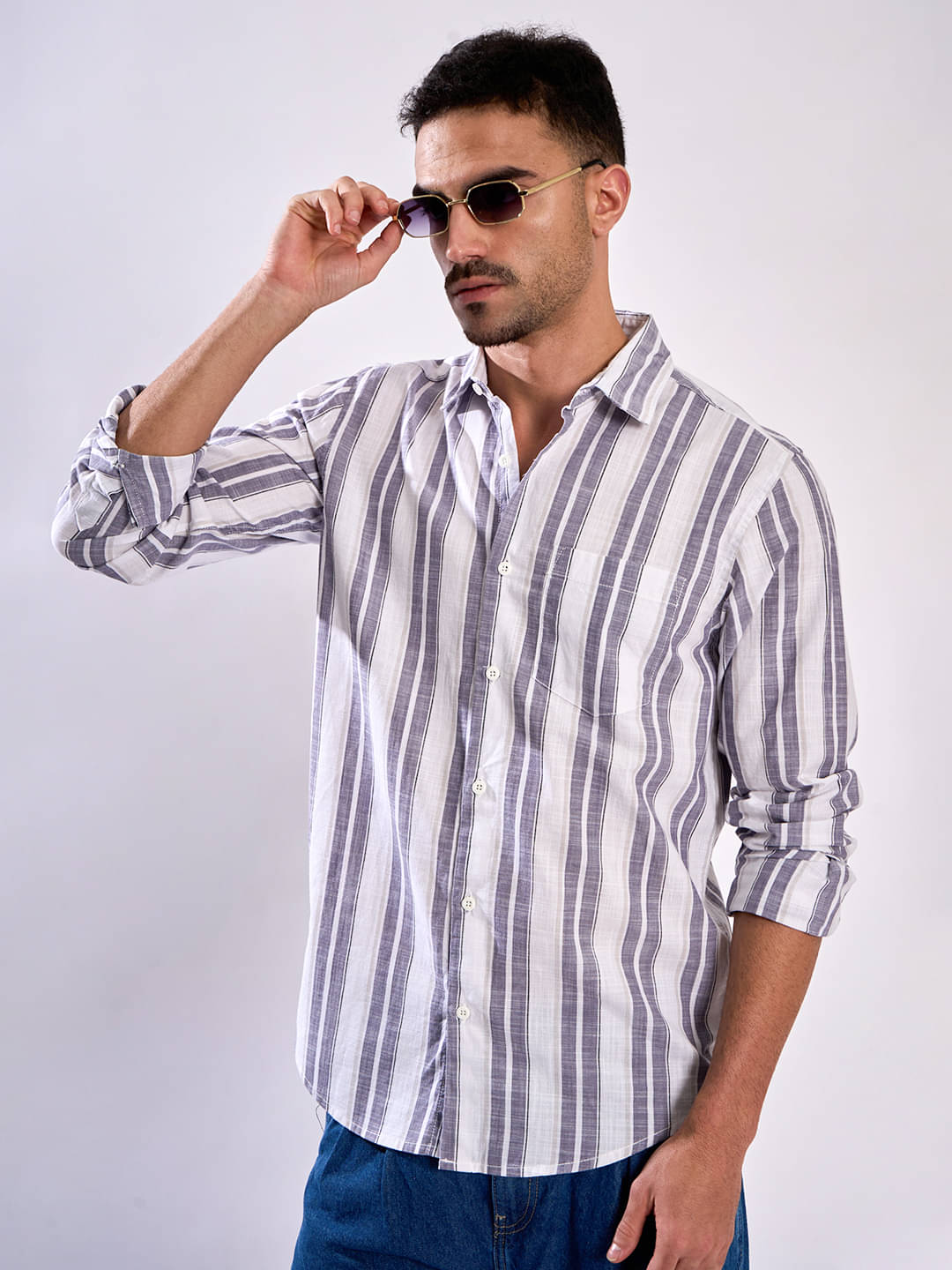 Bene Kleed 100% Cotton Regular Fit Striped Full Sleeves Men's Casual Shirt - Multi ( Pack of 1 )     			Bene Kleed 100% Cotton Regular Fit Striped Full Sleeves Men's Casual Shirt - Multi ( Pack of 1 )