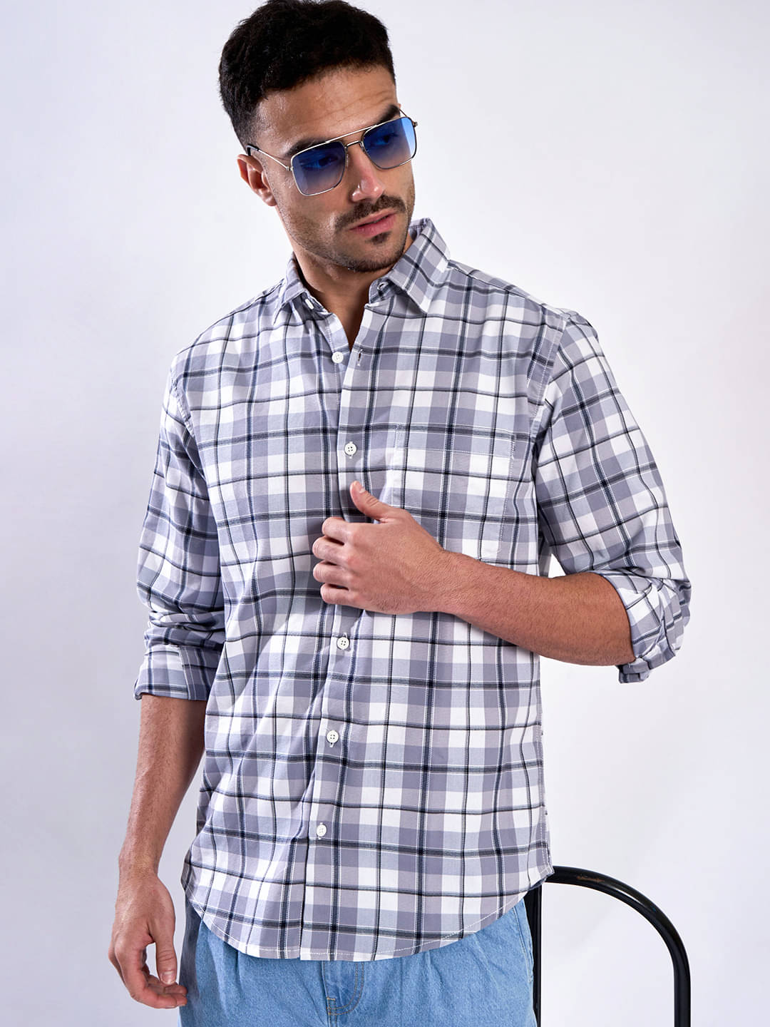 Bene Kleed Poly Cotton Slim Fit Checks Full Sleeves Men's Casual Shirt - Purple ( Pack of 1 ) Bene Kleed Poly Cotton Slim Fit Checks Full Sleeves Men's Casual Shirt - Purple ( Pack of 1 )