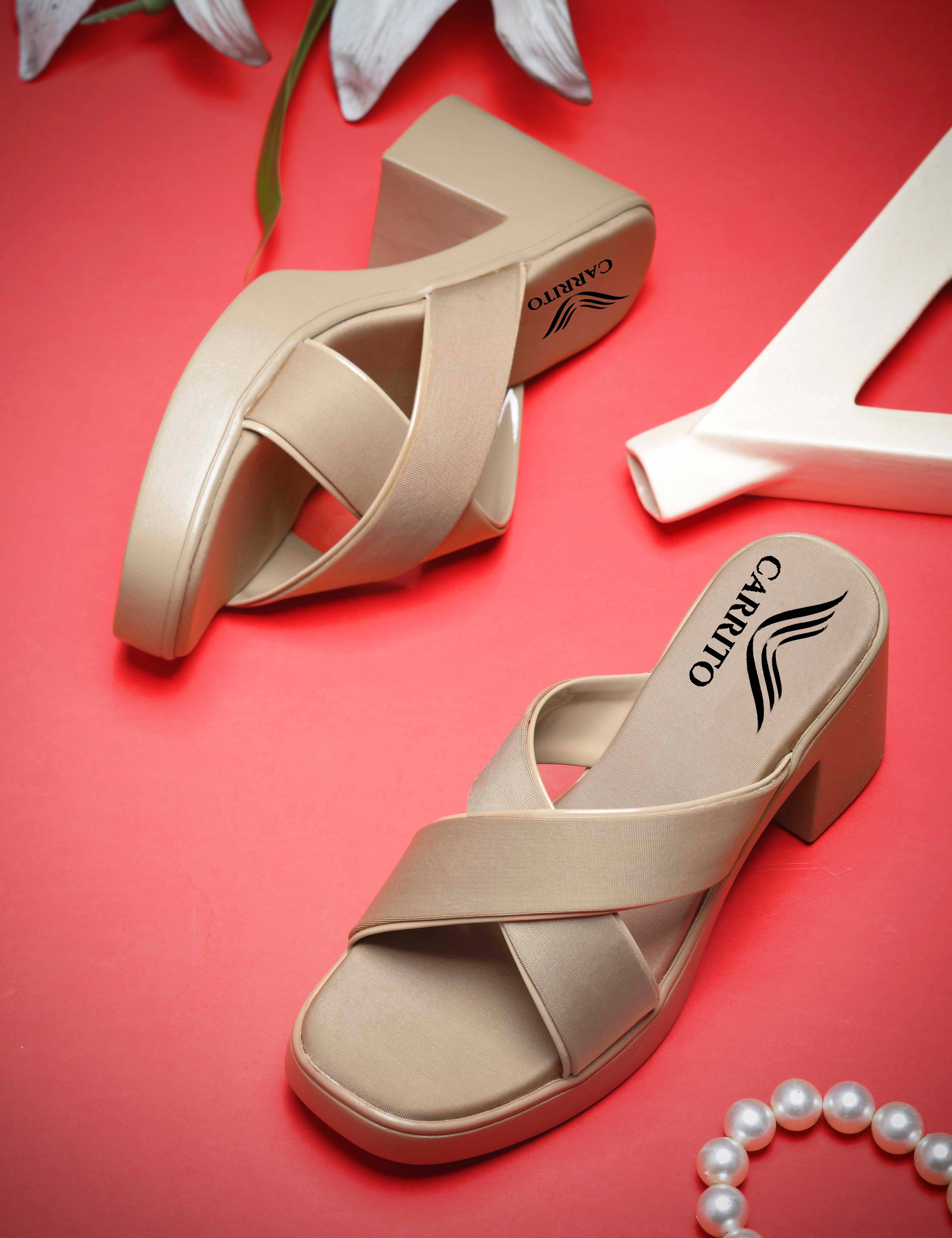 Carrito Beige Women's Sandal Heels Carrito Beige Women's Sandal Heels