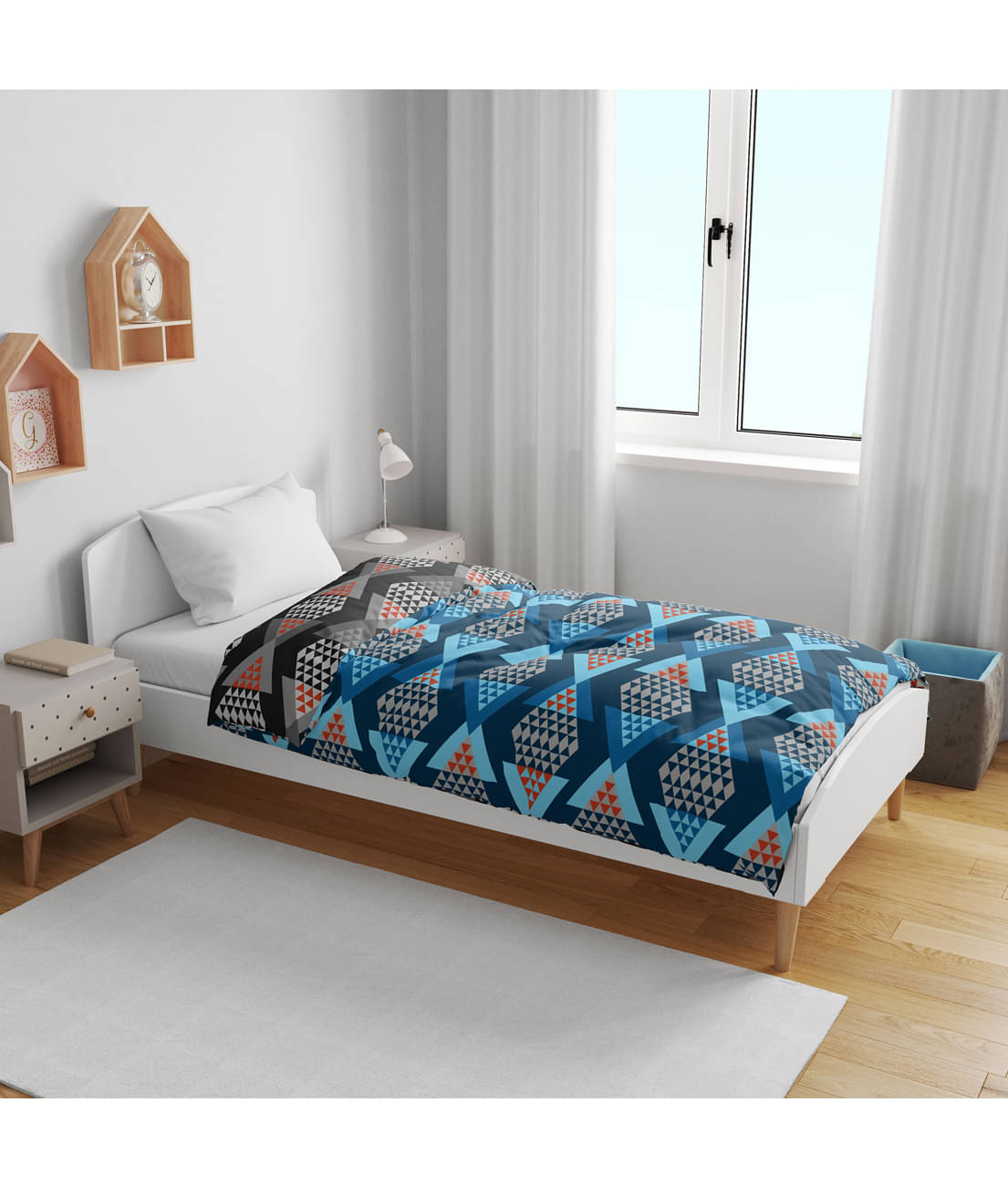     			DIVINE CASA Polyester Geometrical Single Size Kids Dohars - Multi ( Pack of 1 )