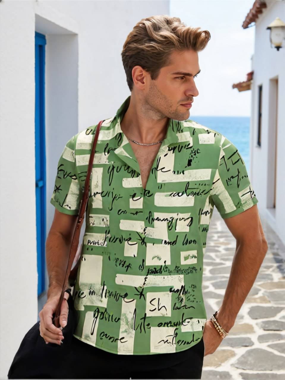     			ETSY Cotton Blend Regular Fit Solids Half Sleeves Men's Casual Shirt - Green ( Pack of 1 )