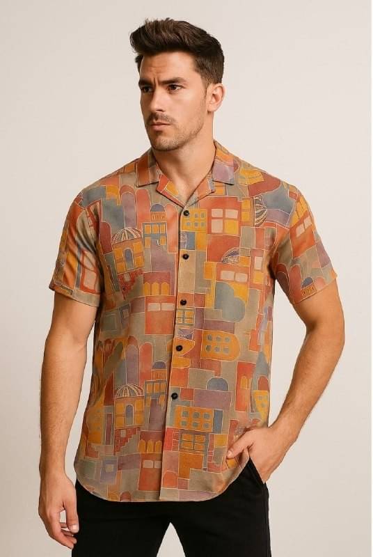 ETSY Cotton Blend Regular Fit Solids Half Sleeves Men's Casual Shirt - Brown ( Pack of 1 ) ETSY Cotton Blend Regular Fit Solids Half Sleeves Men's Casual Shirt - Brown ( Pack of 1 )