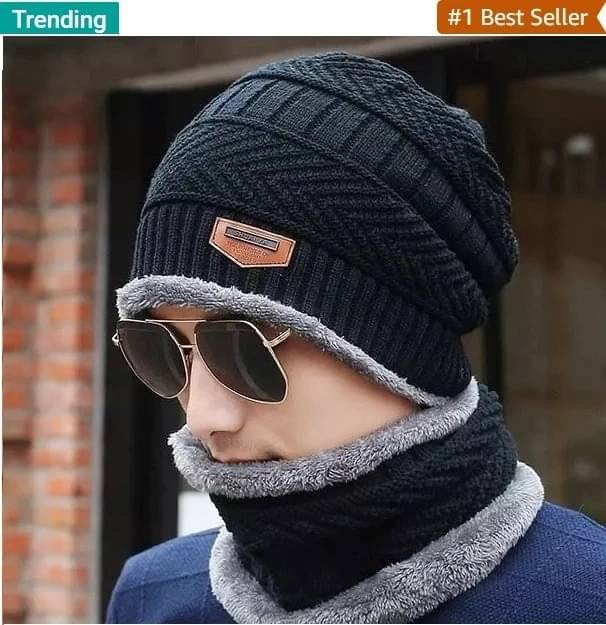     			Evanden Pack of 1 Woollen Men's Cap ( Black )