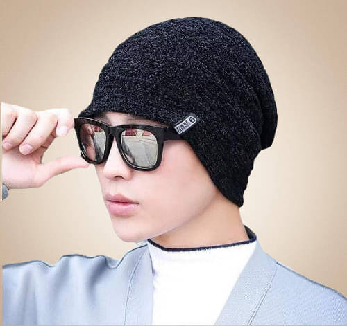     			Evanden Pack of 1 Woollen Men's Cap ( Black )