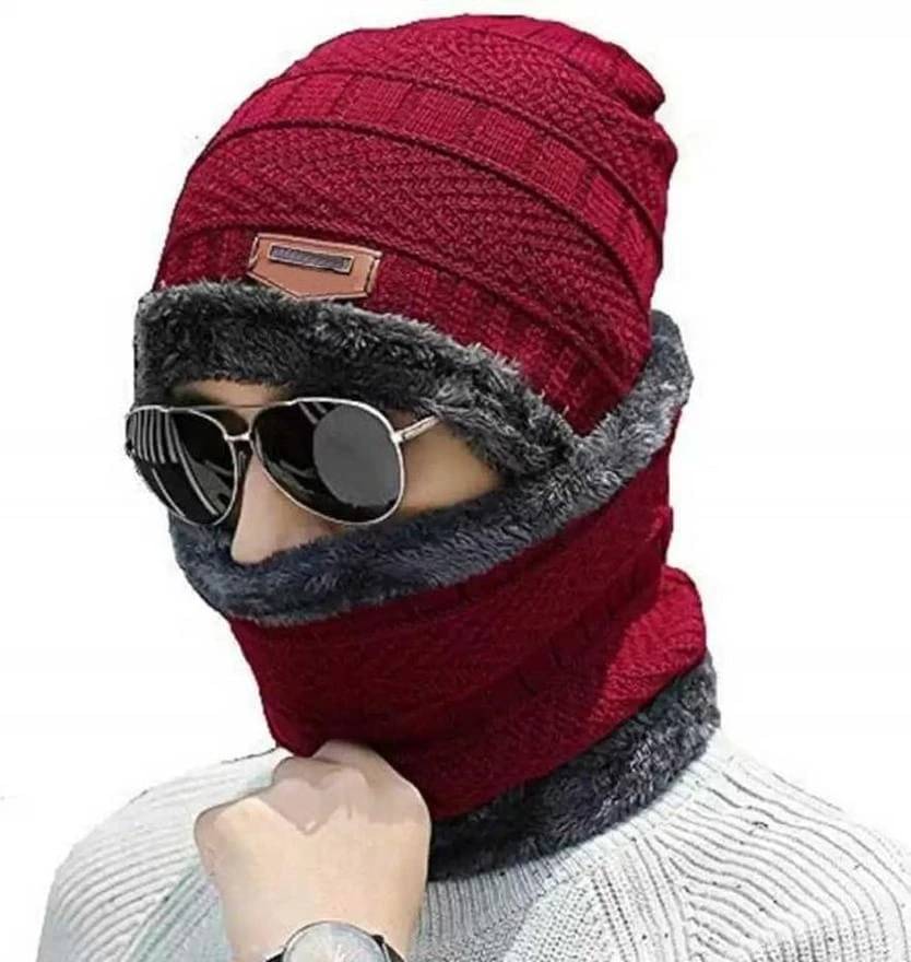     			Evanden Pack of 1 Woollen Men's Cap ( Red )