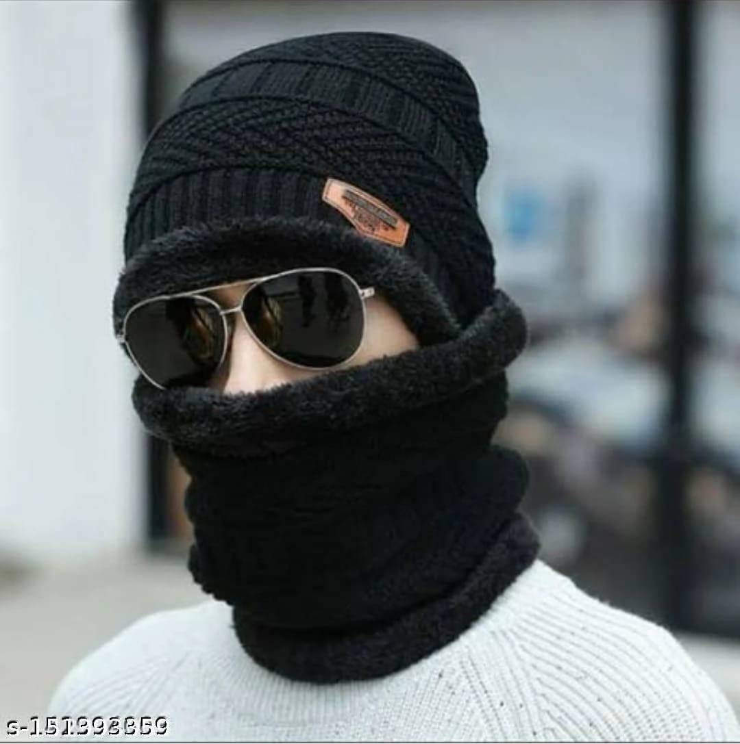     			Evanden Pack of 1 Woollen Men's Cap ( Black )