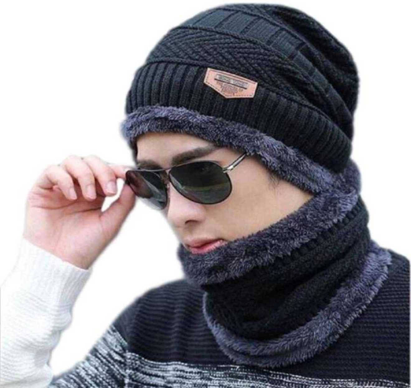    			Evanden Pack of 1 Woollen Men's Cap ( Black )