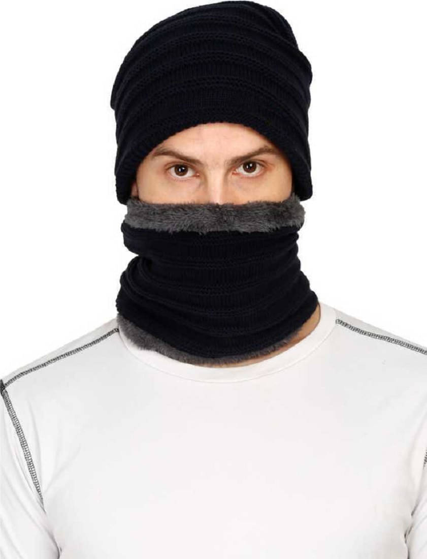     			Evanden Pack of 2 Woollen Men's Cap ( Black )