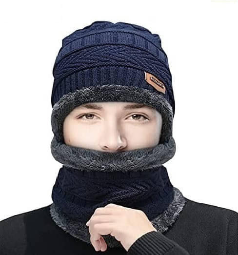     			Evanden Pack of 2 Woollen Men's Cap ( Blue )
