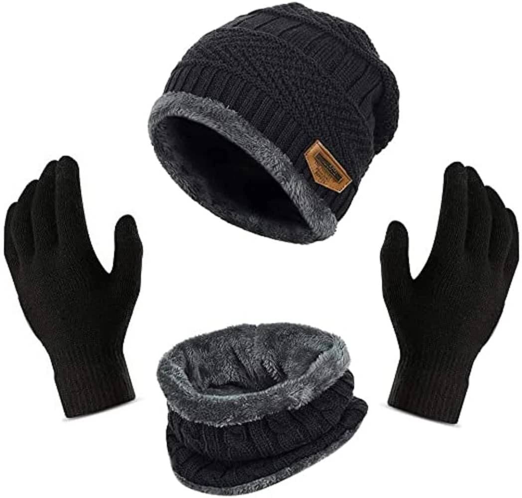     			Evanden Pack of 2 Woollen Men's Cap ( Black )