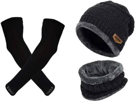     			Evanden Pack of 2 Woollen Men's Cap ( Black )