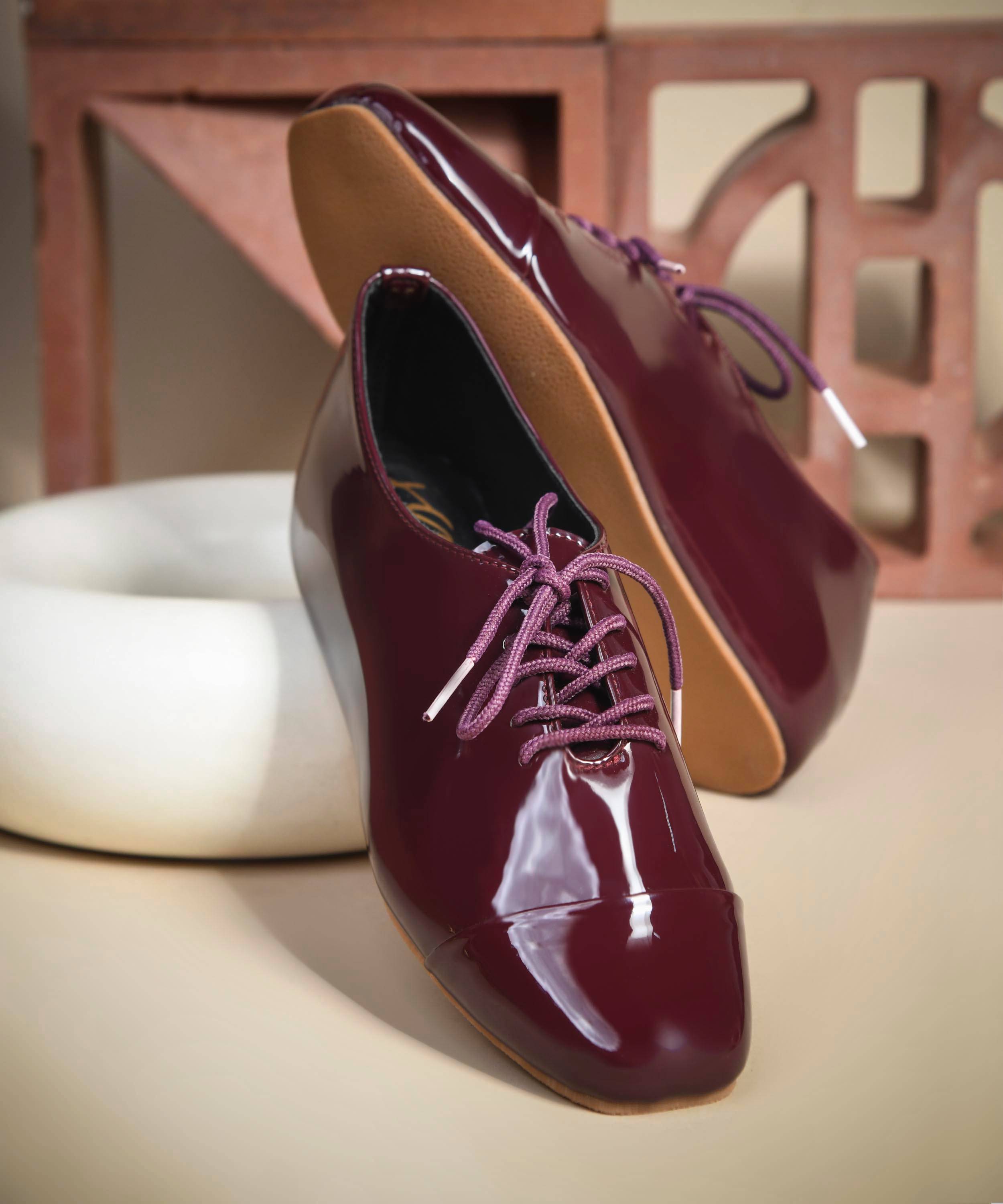 JM Looks Wine Women's Brogues Shoes JM Looks Wine Women's Brogues Shoes