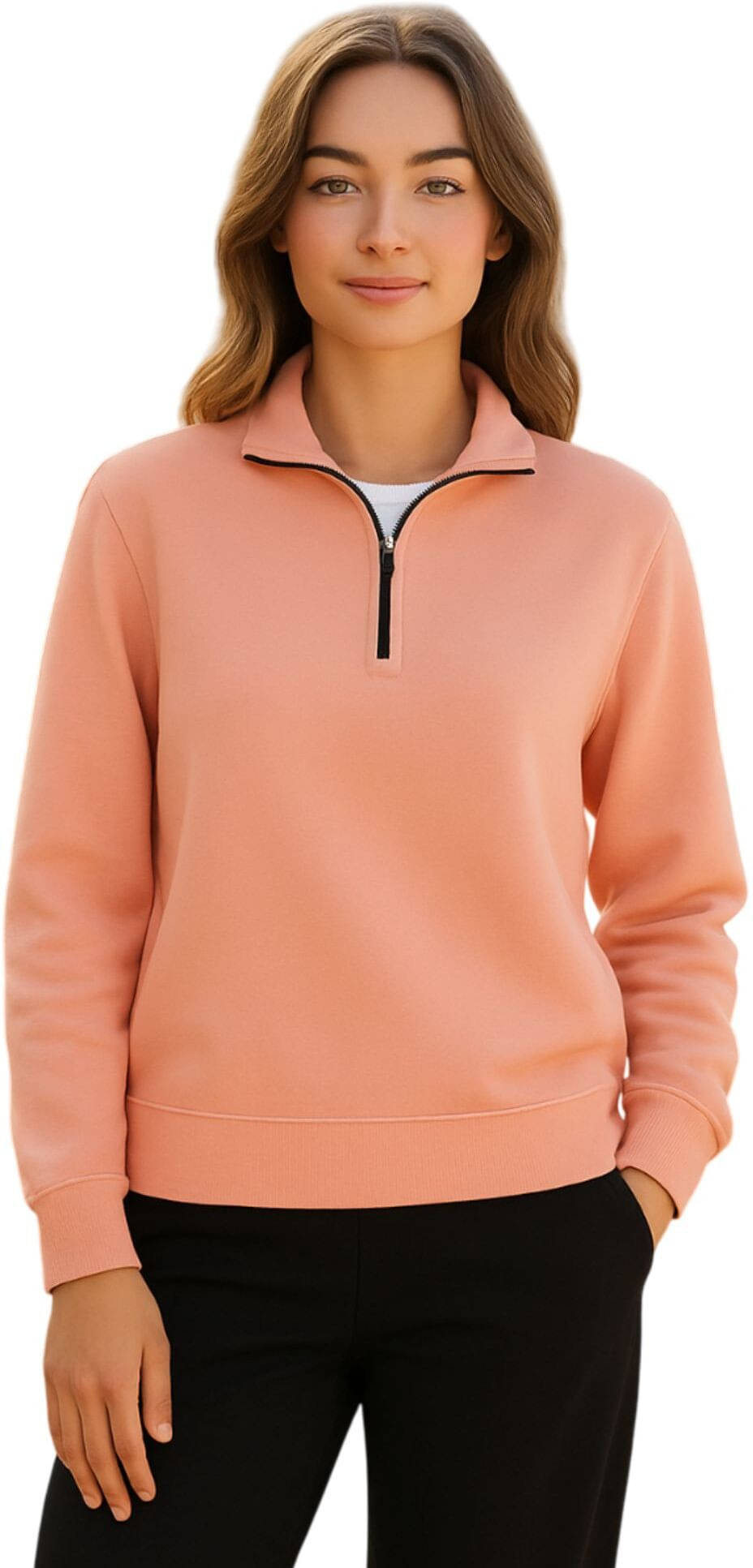     			Kintu Parantu Fleece Women's Non Hooded Sweatshirt ( Peach )