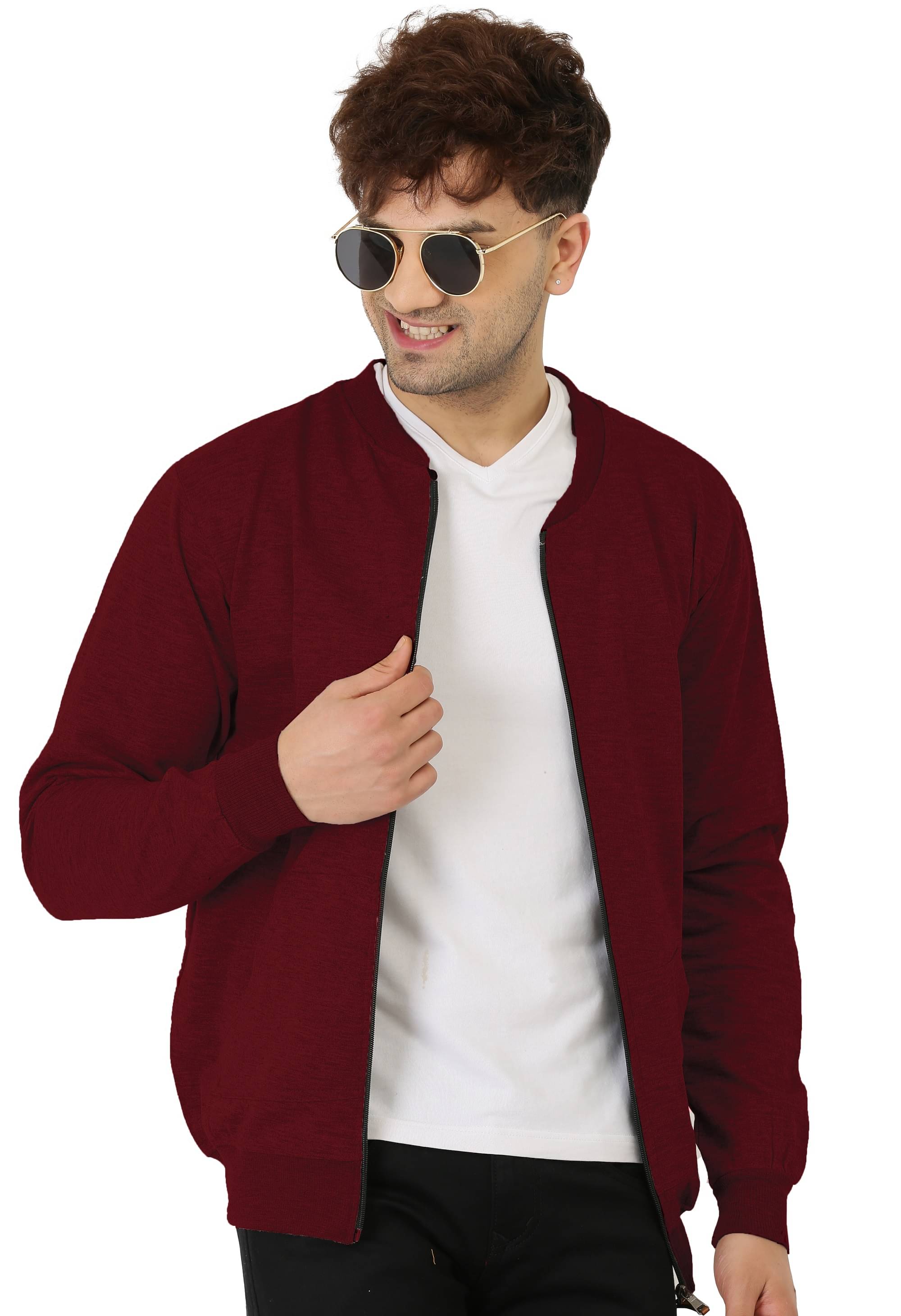     			Leotude Cotton Blend Men's Casual Jacket - Maroon ( Pack of 1 )