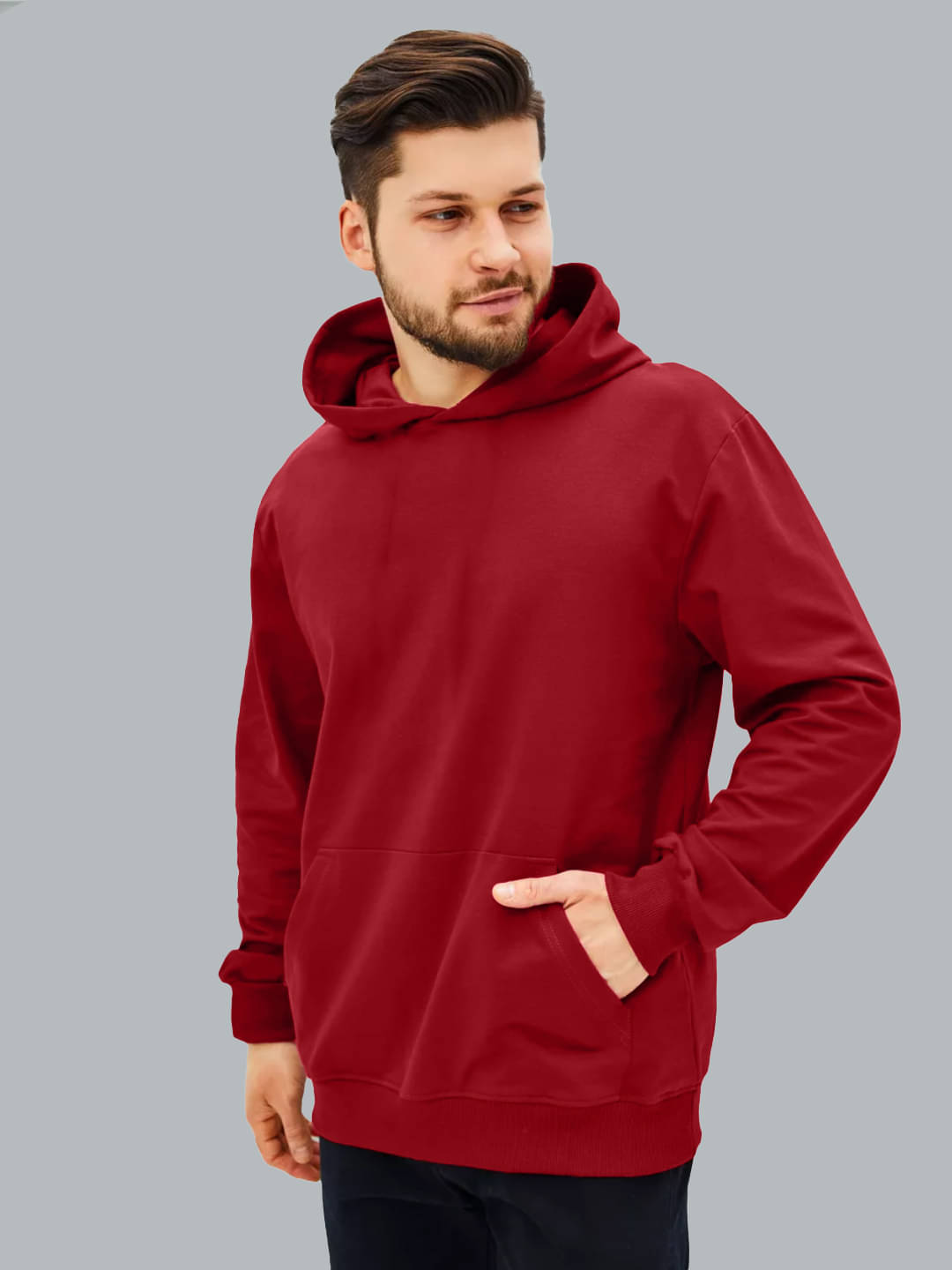     			Leotude Cotton Blend Round Neck Men's Sweatshirt - Maroon ( Pack of 1 )