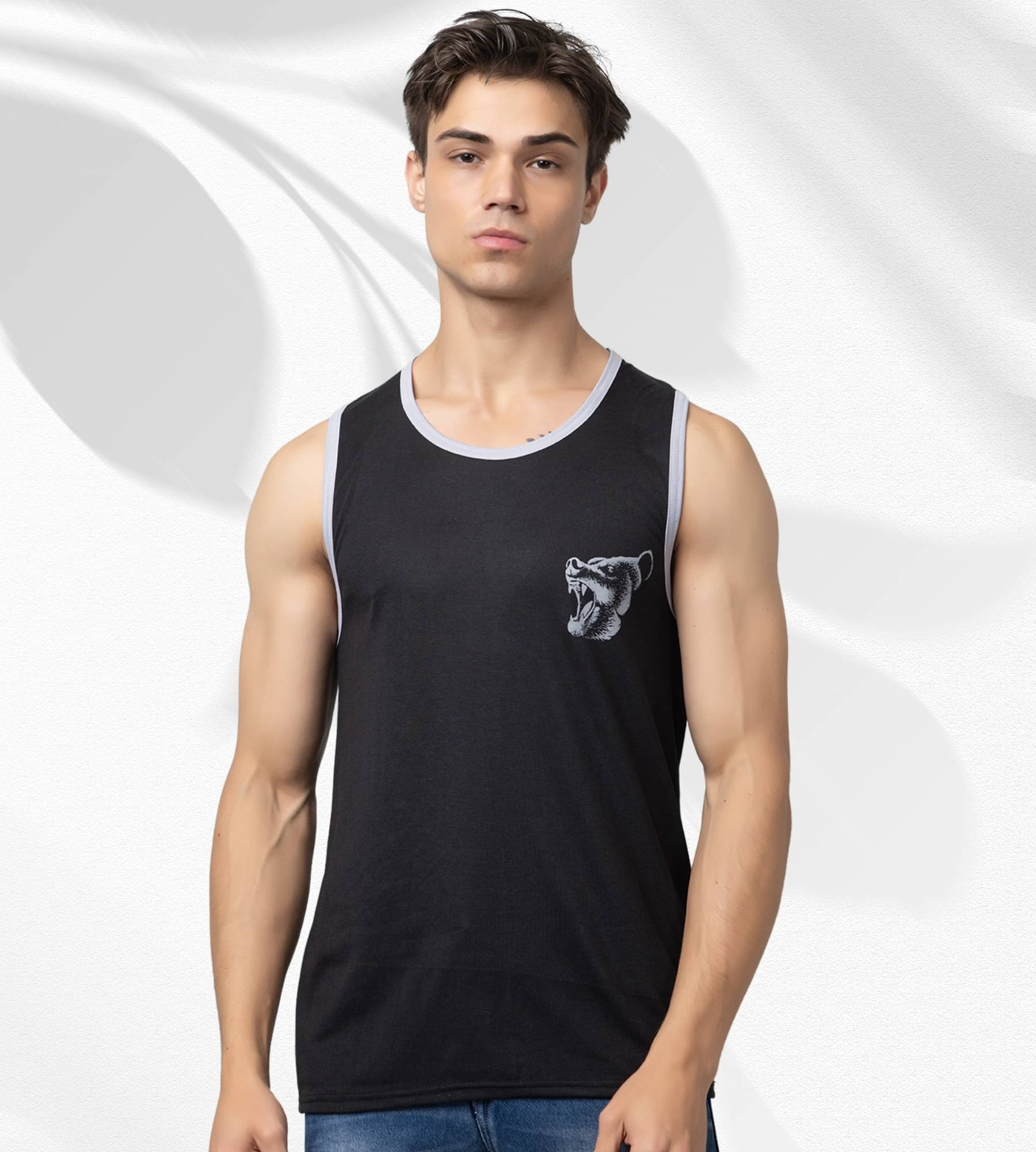 Looks United Pack of 1 Cotton Blend Basic Vest For Men ( Black ) Looks United Pack of 1 Cotton Blend Basic Vest For Men ( Black )