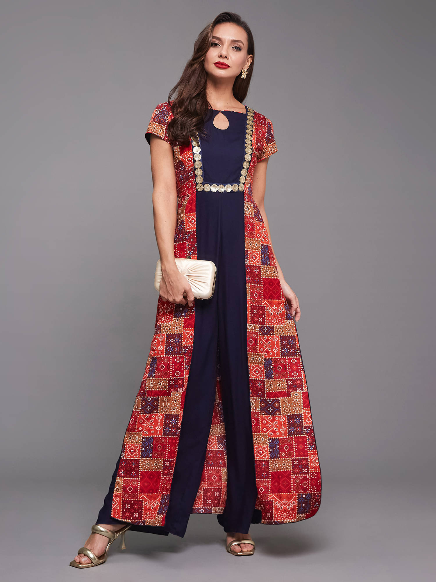 Miss Chase Women Printed Viscose Jumpsuit ( Multicolor ) Miss Chase Women Printed Viscose Jumpsuit ( Multicolor )