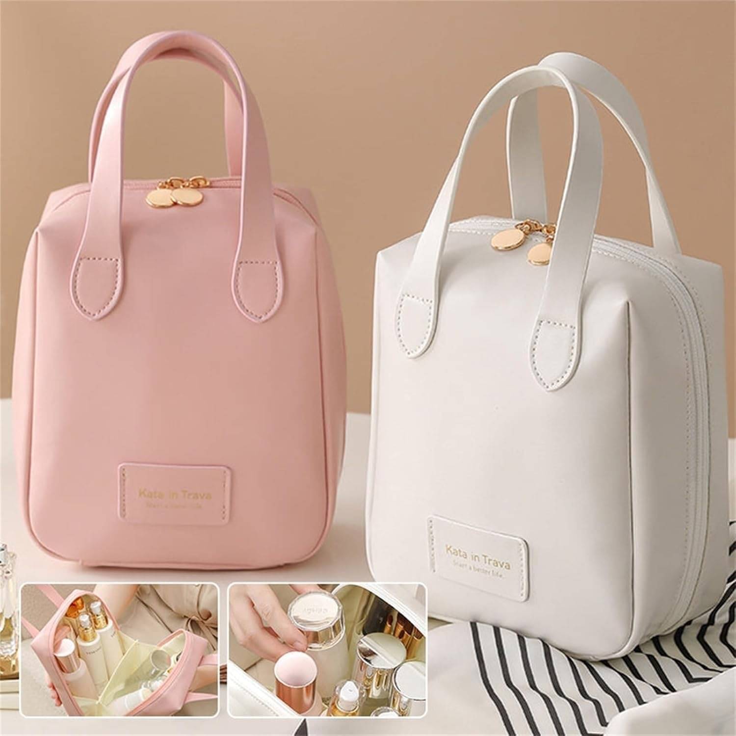     			New Makeup Bag, Multi Layer Portable Premium Travel Makeup Bag, Compartments Large Capacity Travel