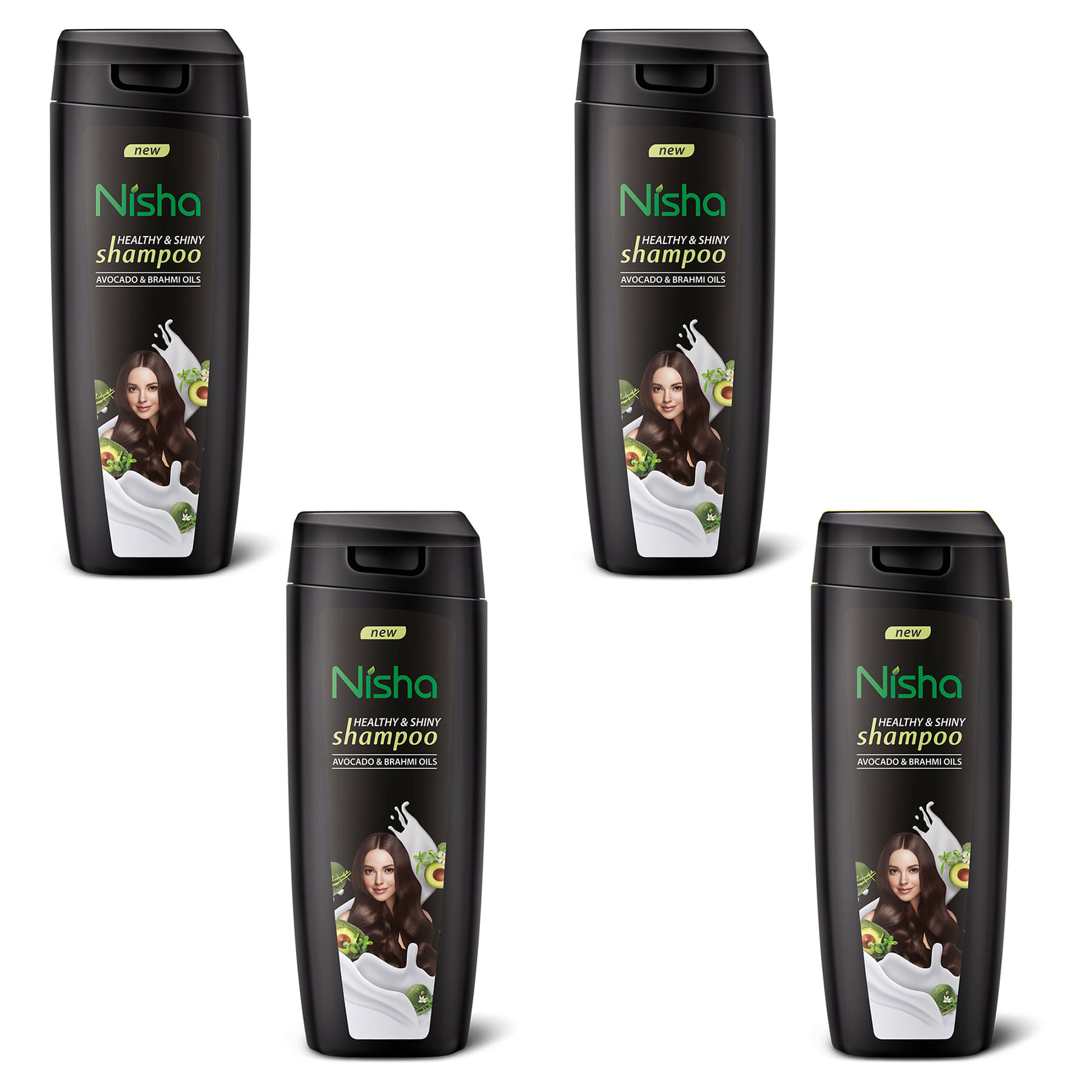     			Nisha Healthy & Shiny Shampoo for Women Men 75ml Pack of 4, Avocado & Brahmi Shampoo for Strong Beautiful Hair